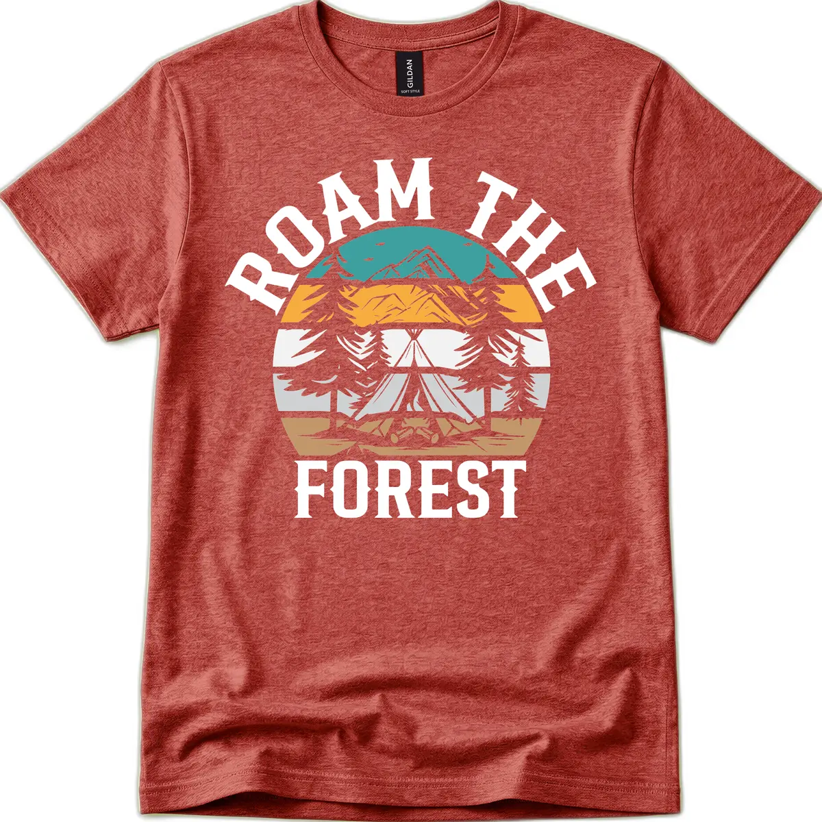 Roam The Forest T-Shirt in Heather Cardinal