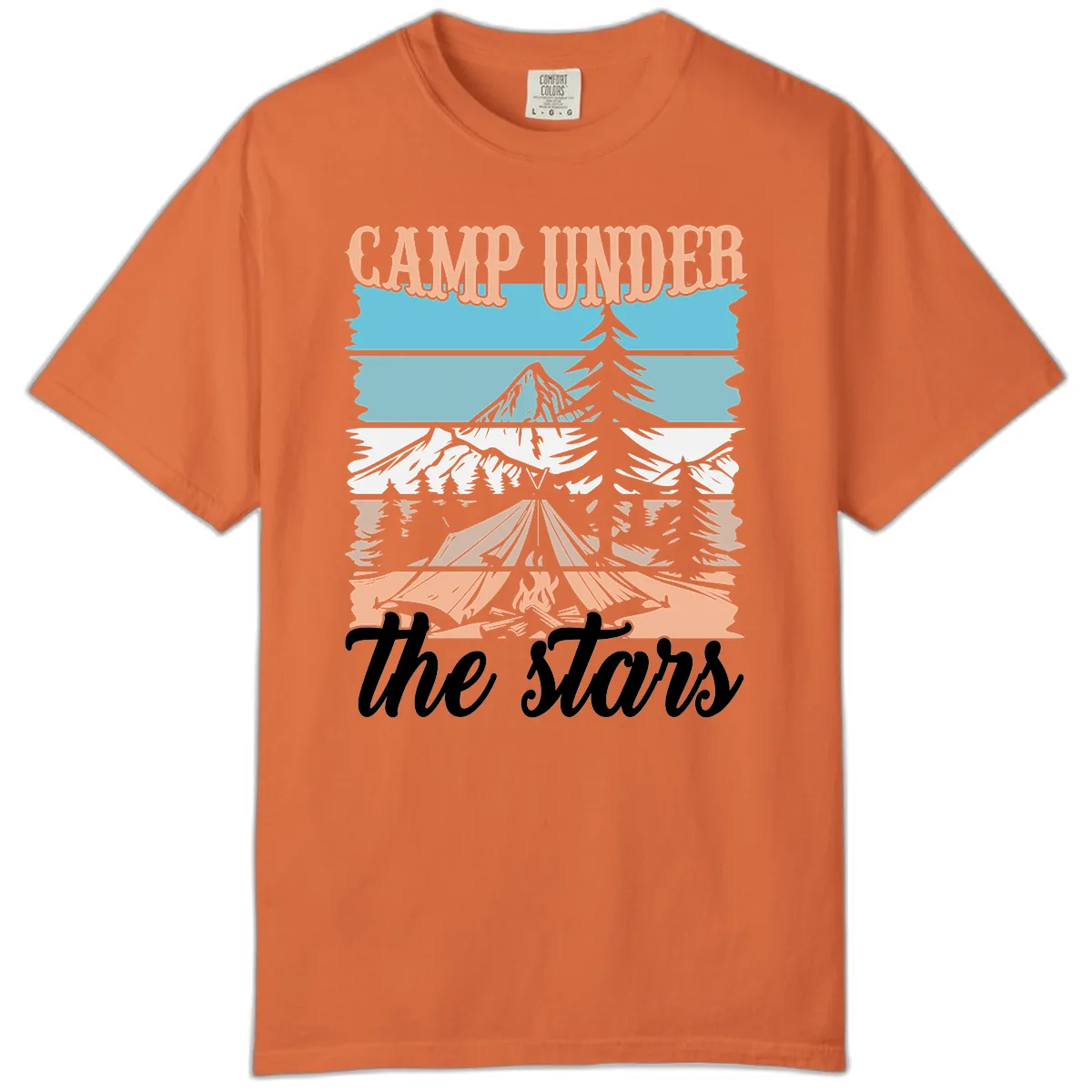 Camp Under The Stars Layered Scene Comfort Color in Burnt Orange