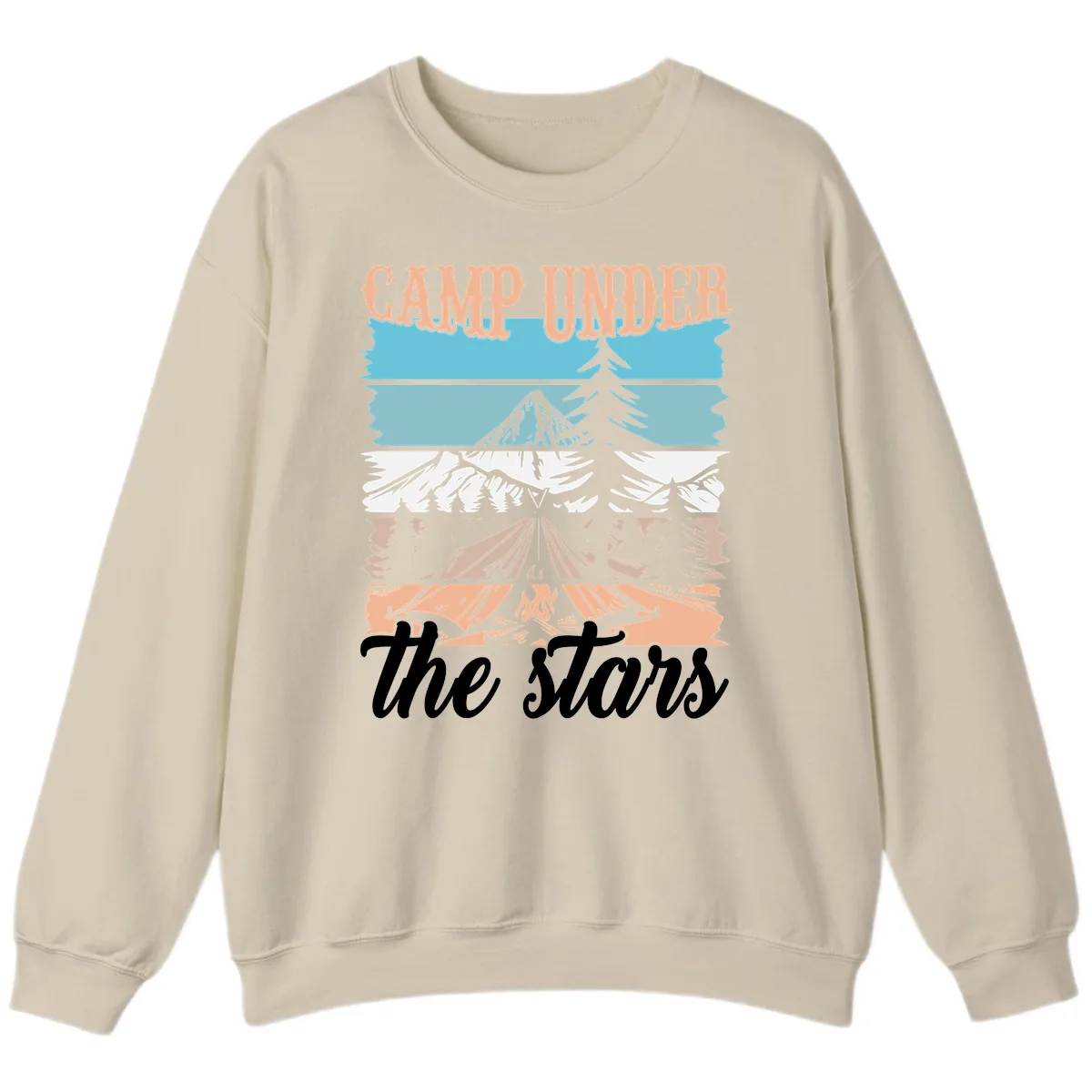 Camp Under The Stars Layered Scene Sweatshirt in Sand