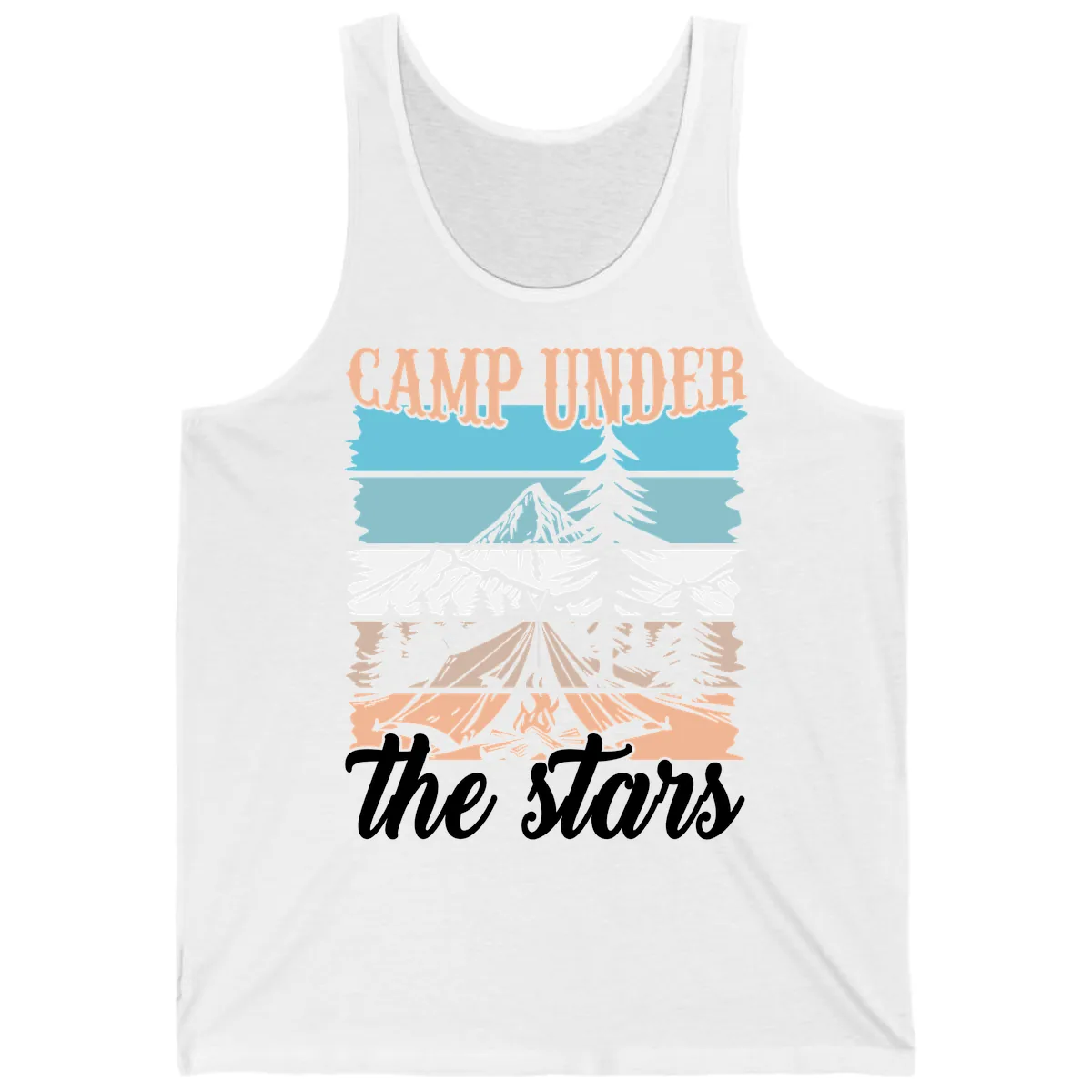 Camp Under The Stars Layered Scene Tank in White