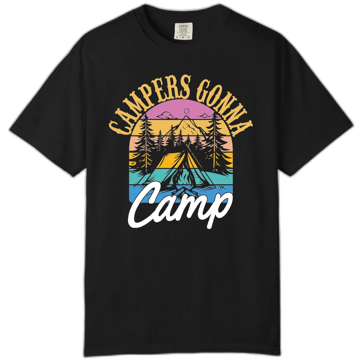 Campers Going Retro Sunset Comfort Color in Black
