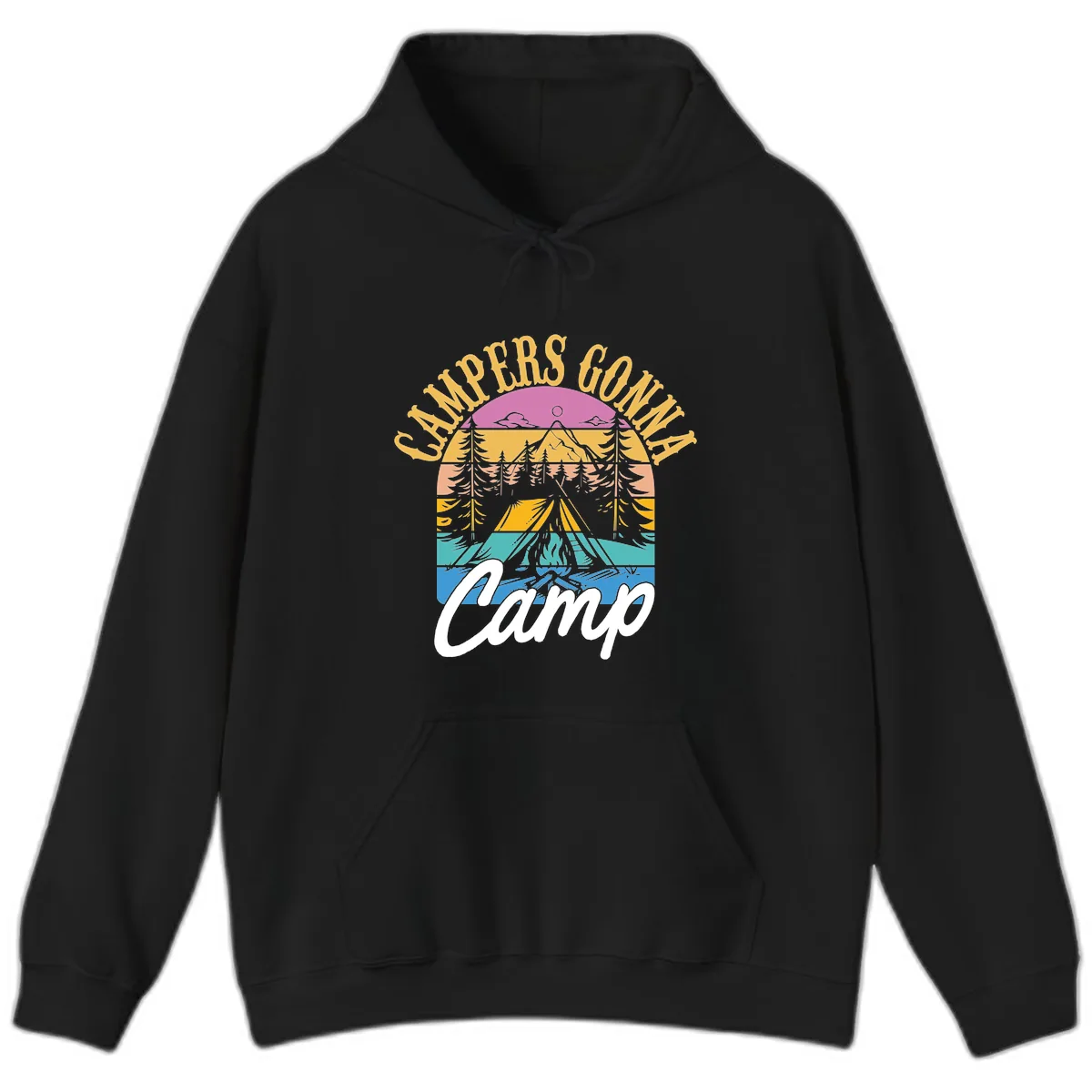 Campers Going Retro Sunset Hoodie in Black