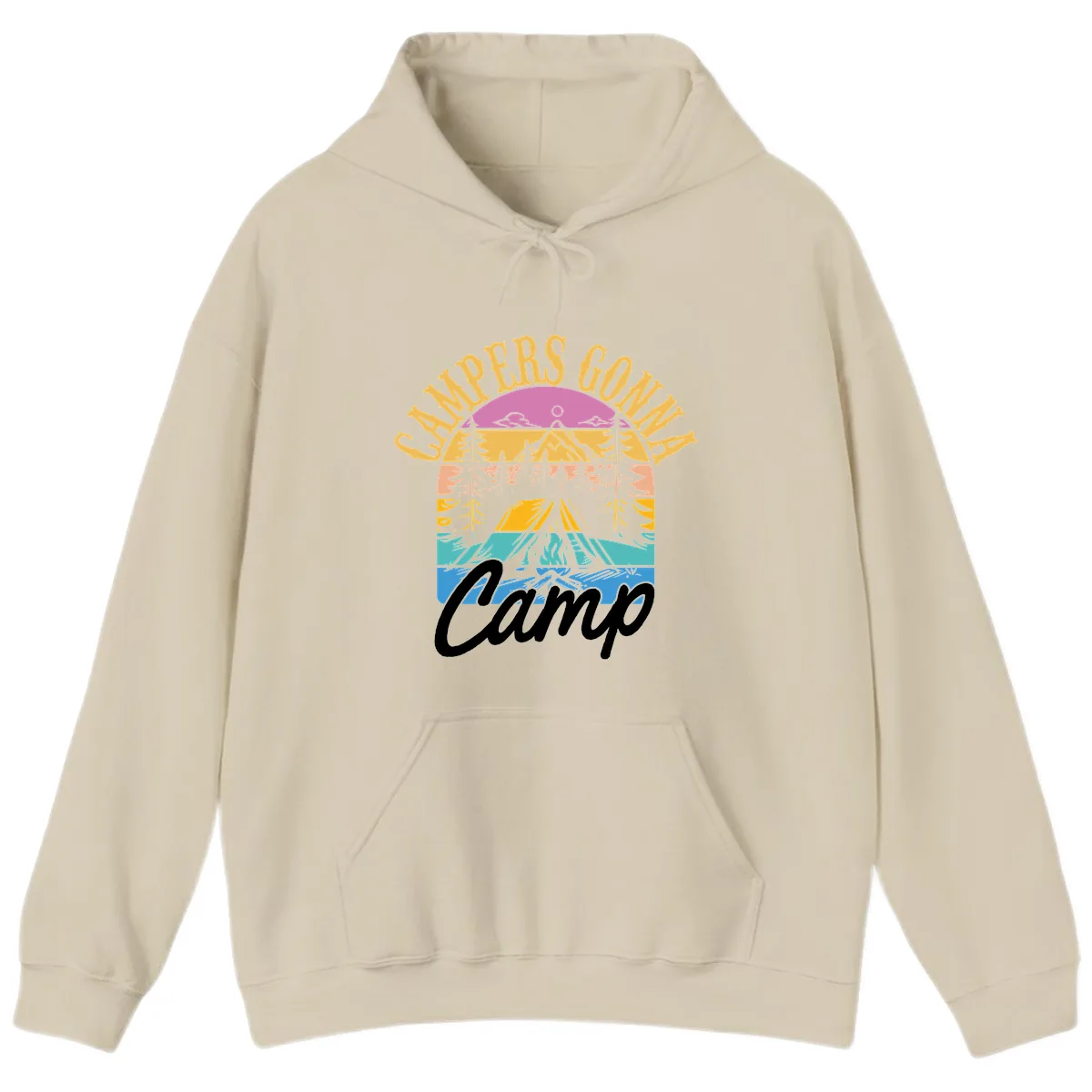 Campers Going Retro Sunset Hoodie in Sand