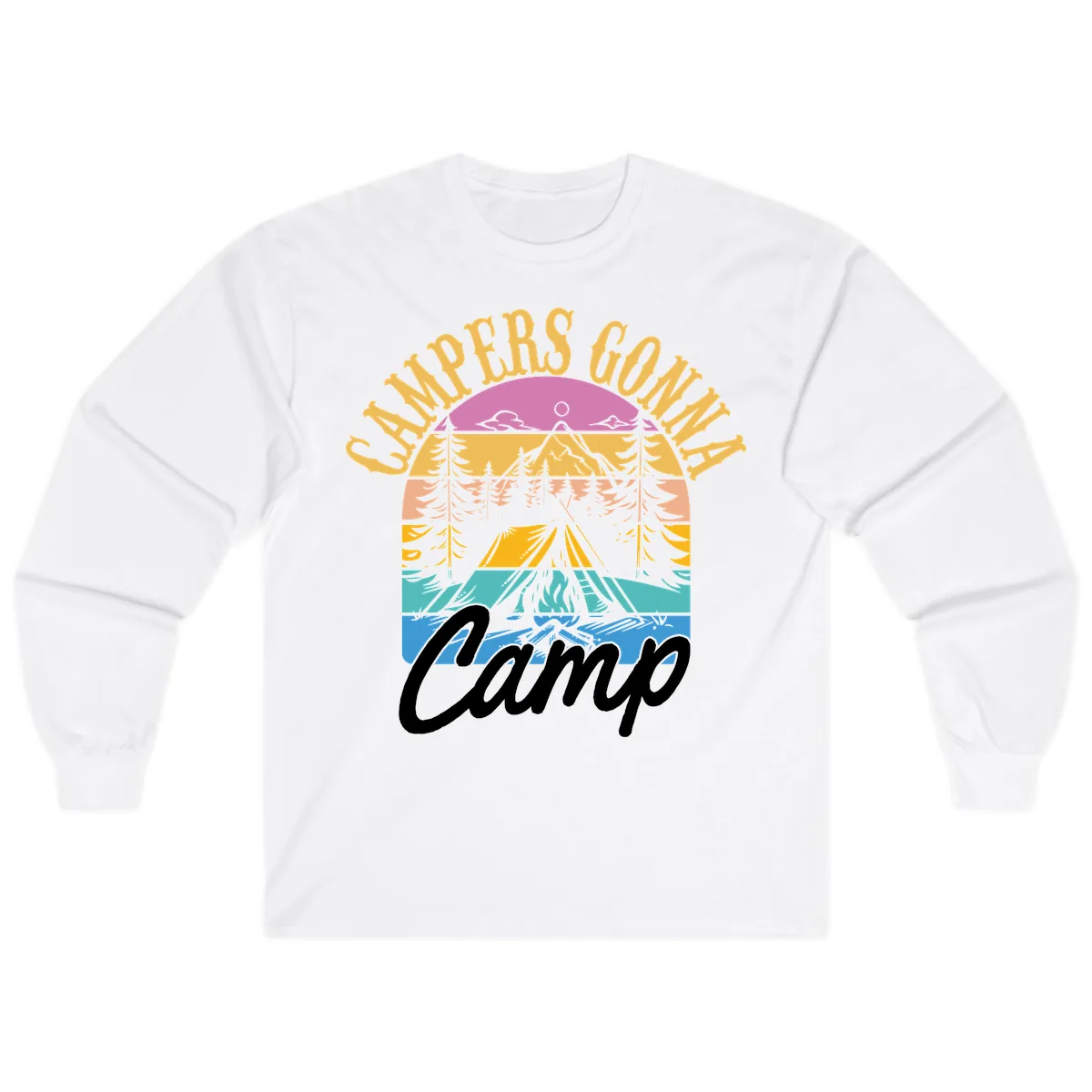 Campers Going Retro Sunset Long Sleeve in White