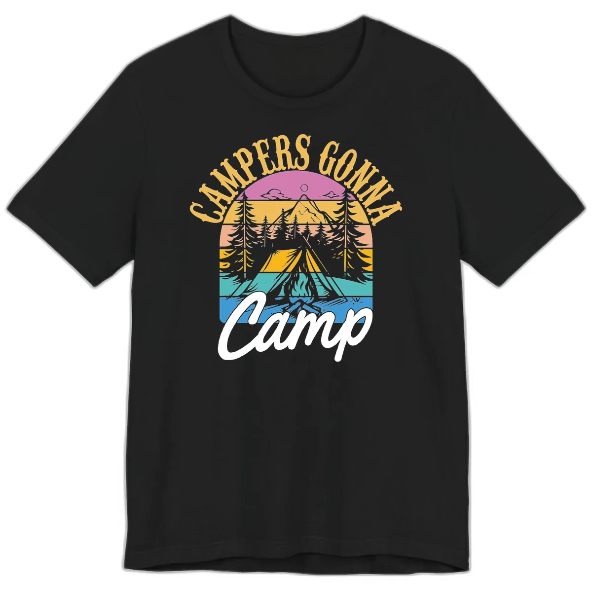 Campers Going Retro Sunset Premium T-Shirt in Black