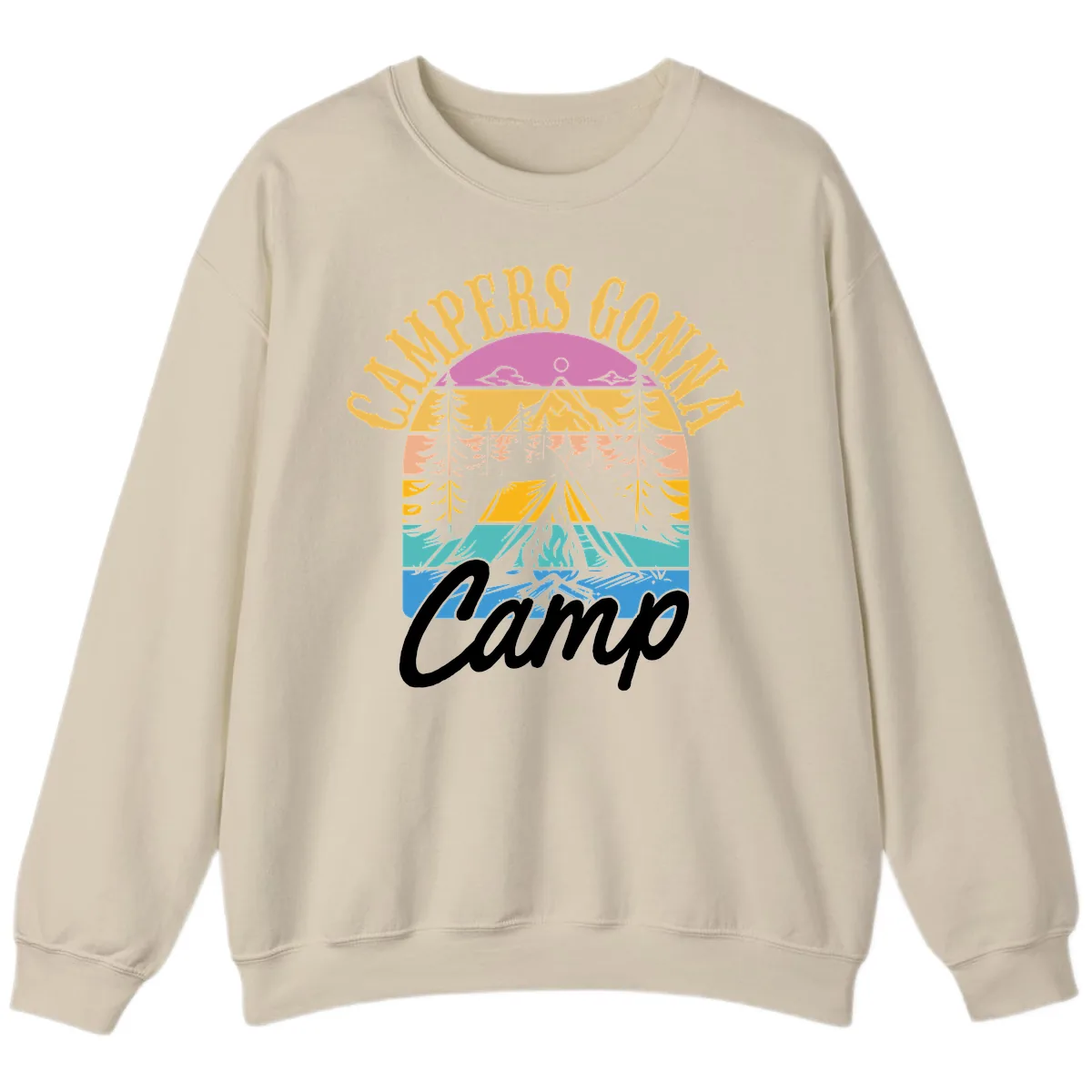 Campers Going Retro Sunset Sweatshirt in Sand