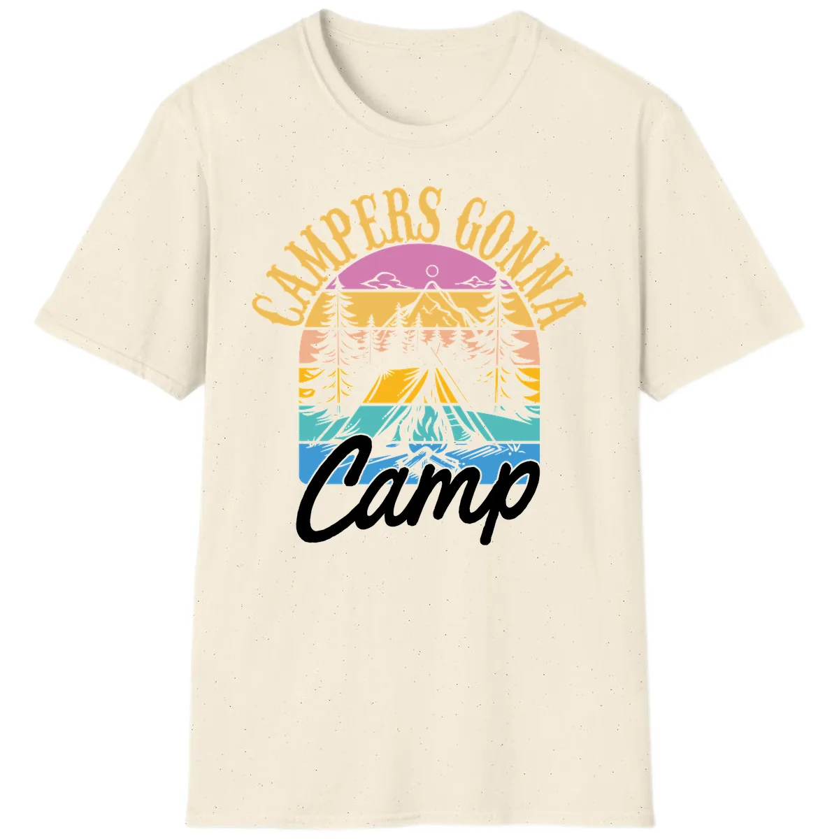 Campers Going Retro Sunset T-Shirt in Natural