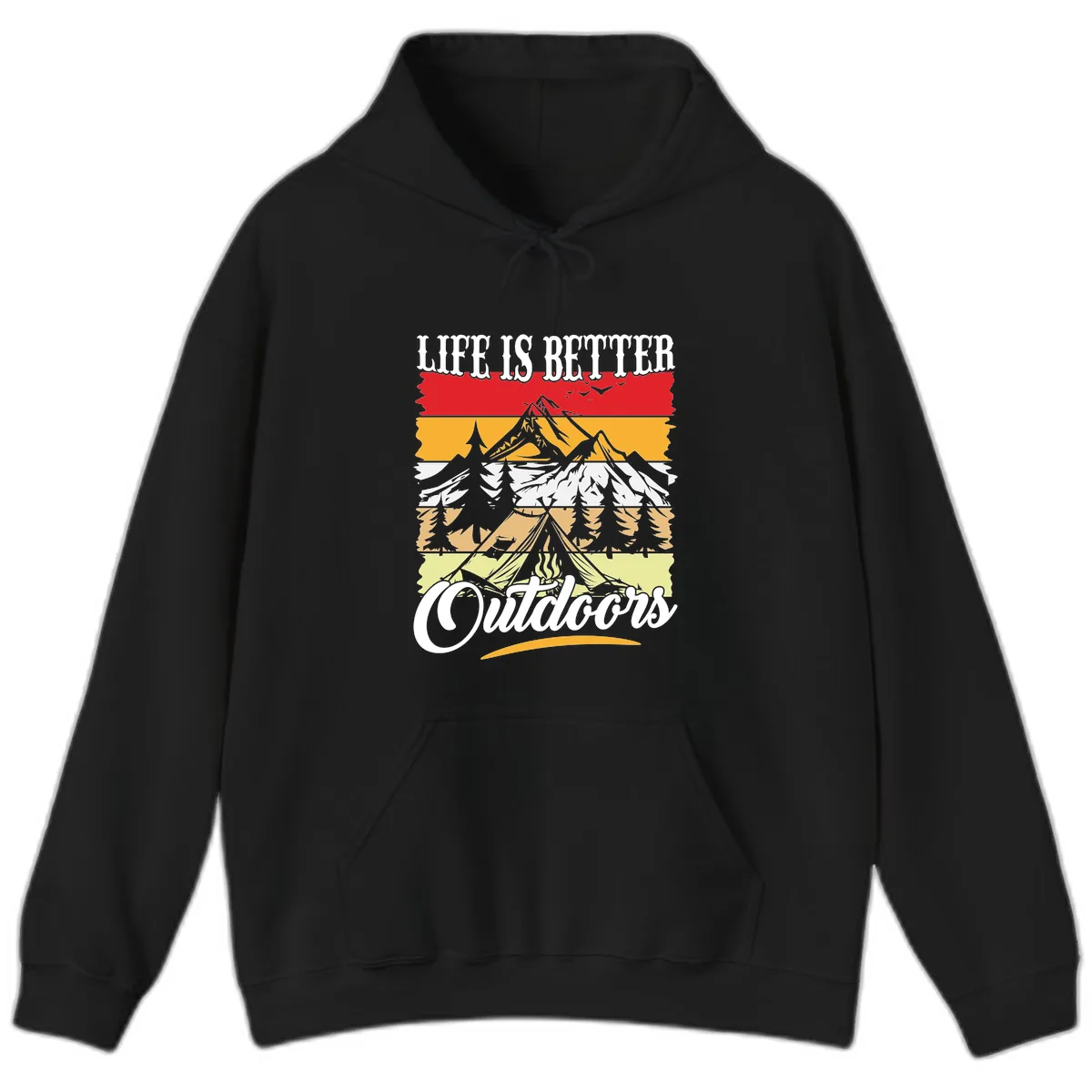 Life Is Better Outdoors Hoodie in Black