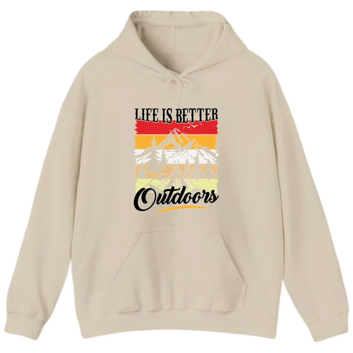 Life Is Better Outdoors Hoodie in Sand