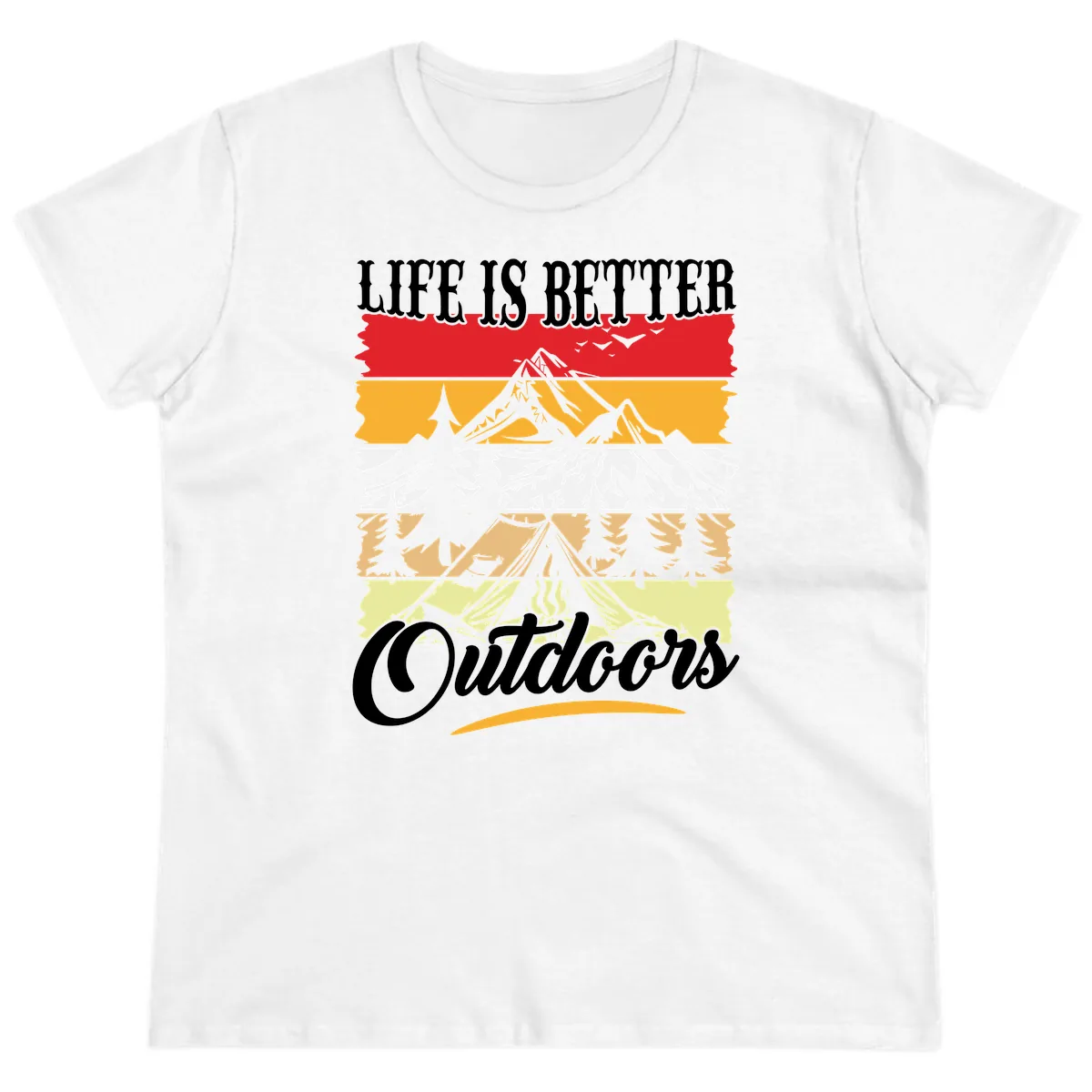 Life Is Better Outdoors Ladies Tee in White