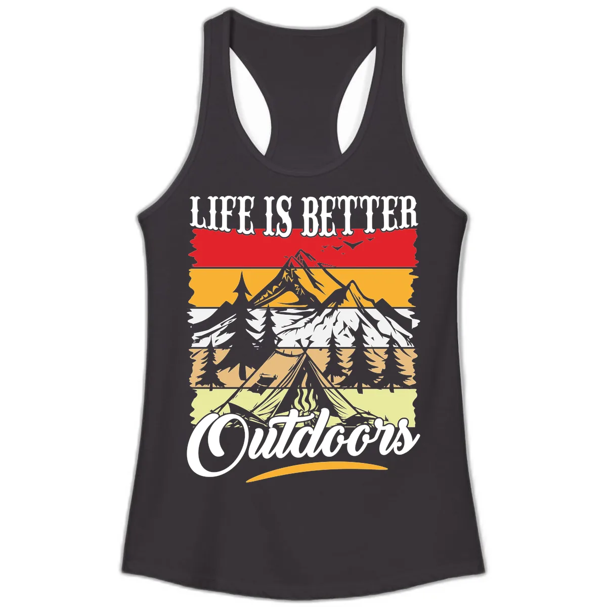 Life Is Better Outdoors Ladies Tank in Black