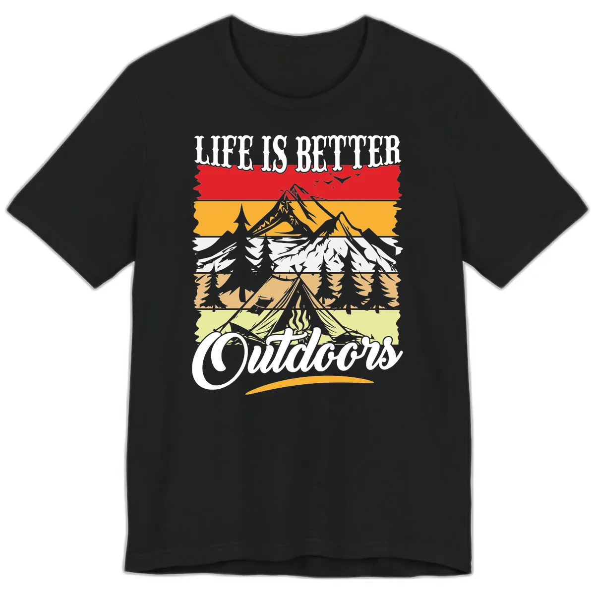 Life Is Better Outdoors Premium T-Shirt in Black