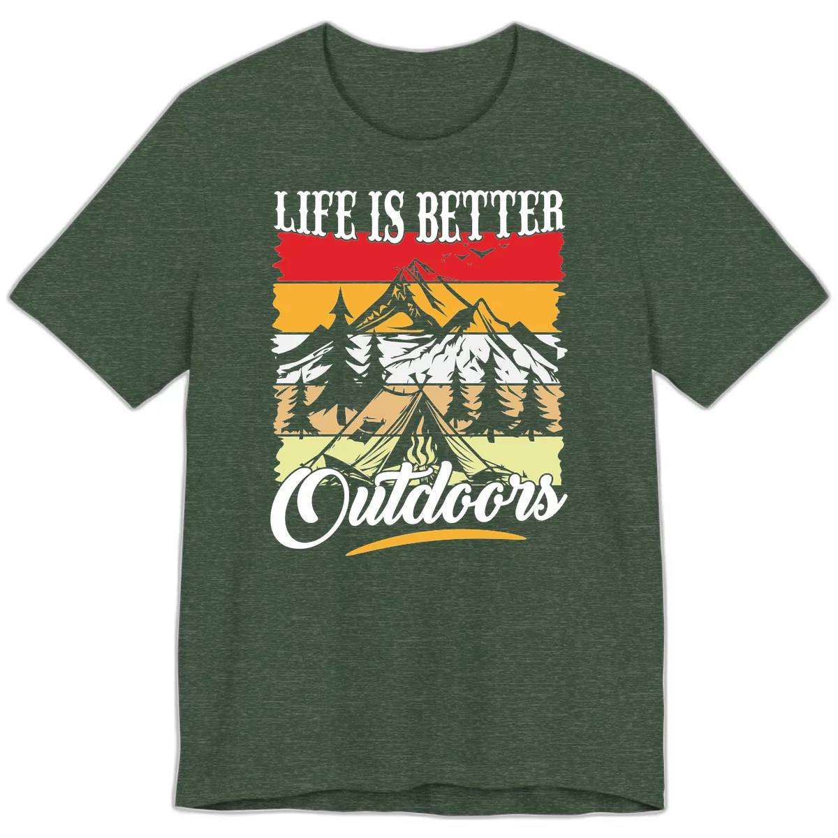 Life Is Better Outdoors Premium T-Shirt in Heather Forest