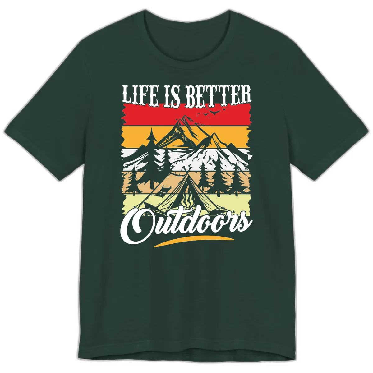 Life Is Better Outdoors Premium T-Shirt in Forest