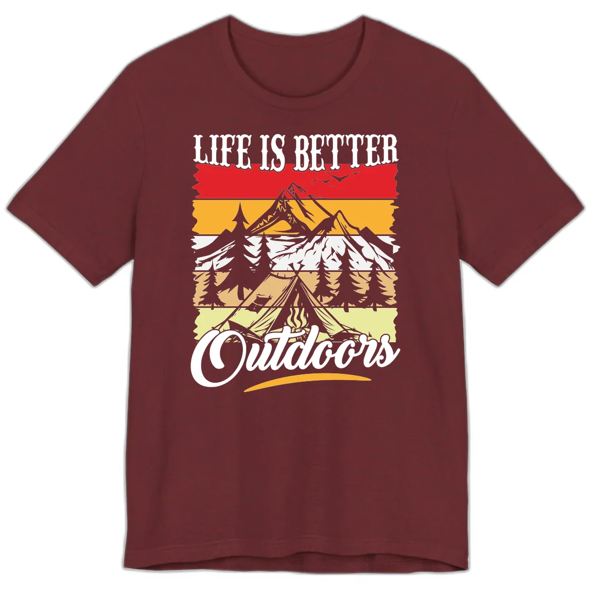 Life Is Better Outdoors Premium T-Shirt in Heather Cardinal