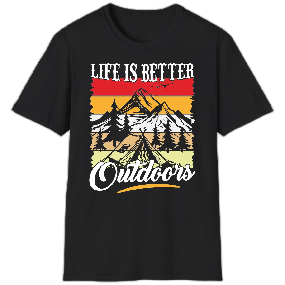 Life Is Better Outdoors T-Shirt in Black