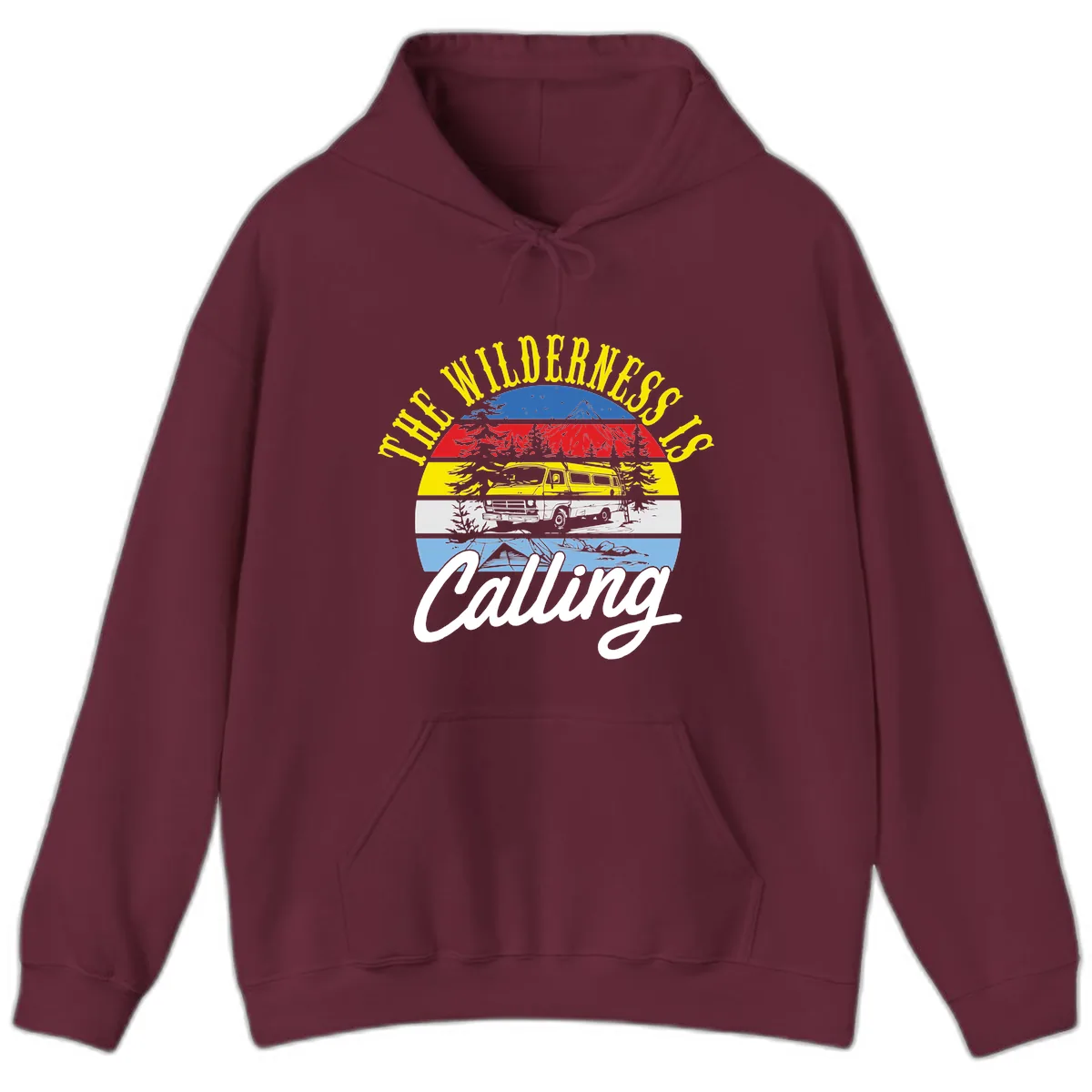 The Wilderness Is Calling Hoodie in Maroon
