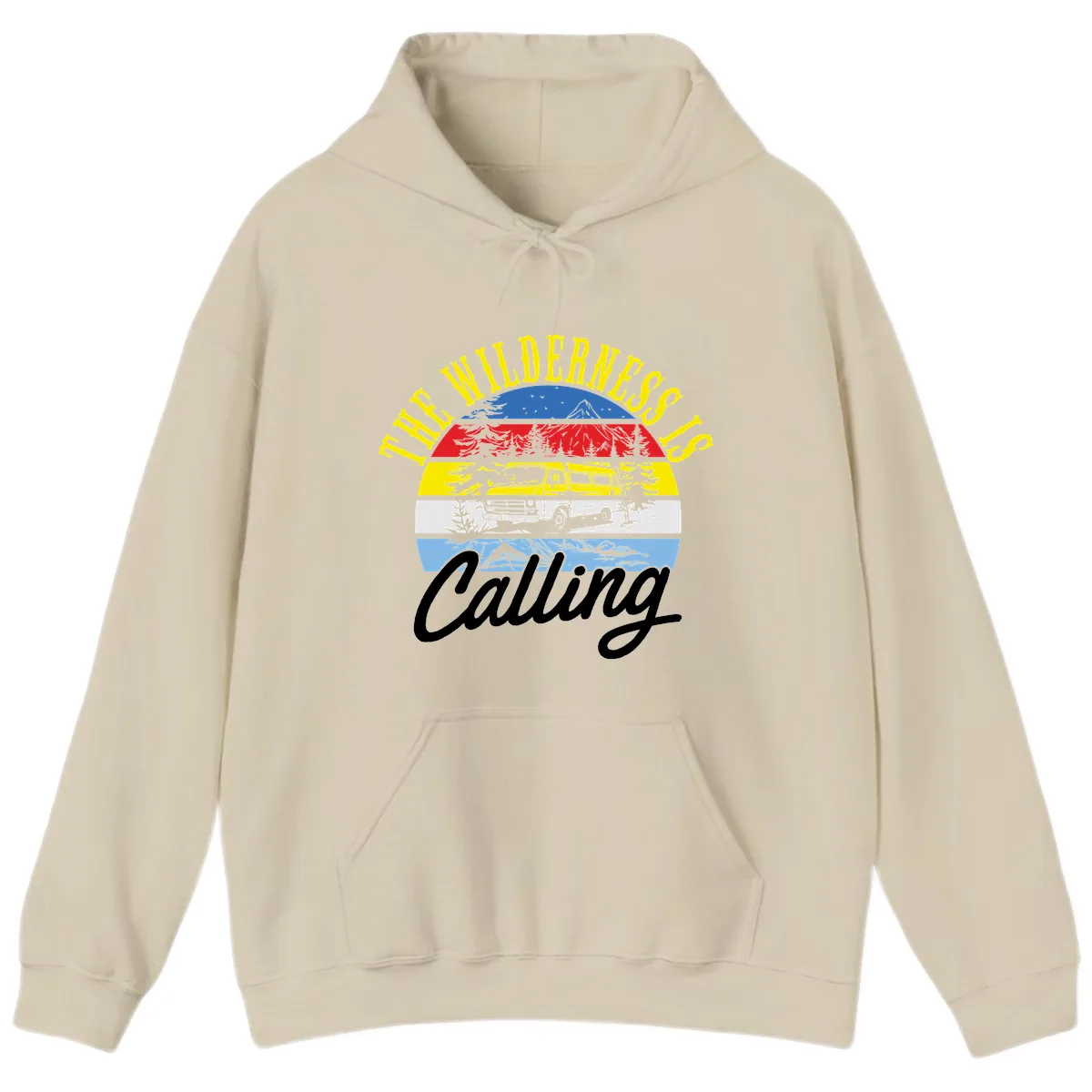 The Wilderness Is Calling Hoodie in Sand