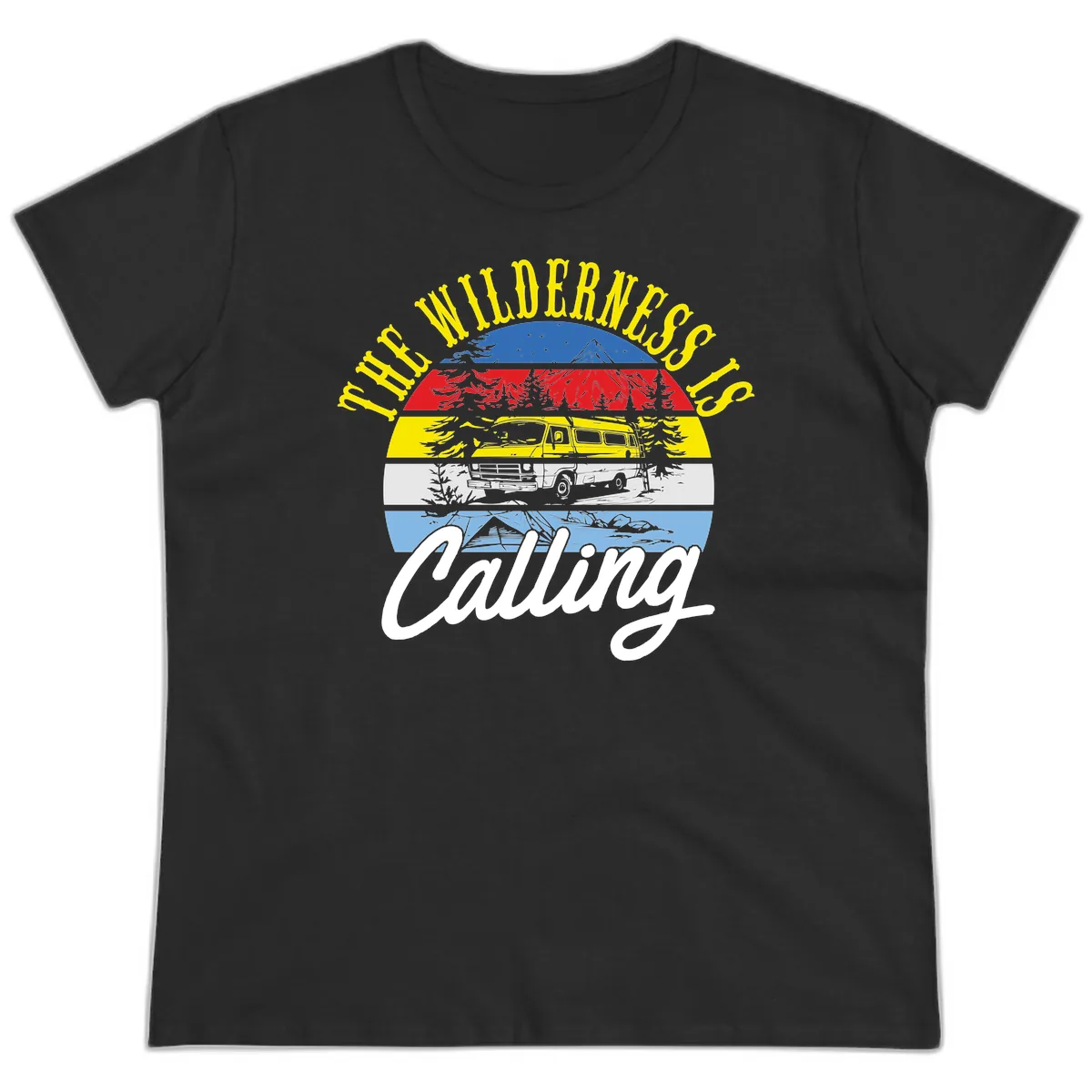 The Wilderness Is Calling Ladies Tee in Black