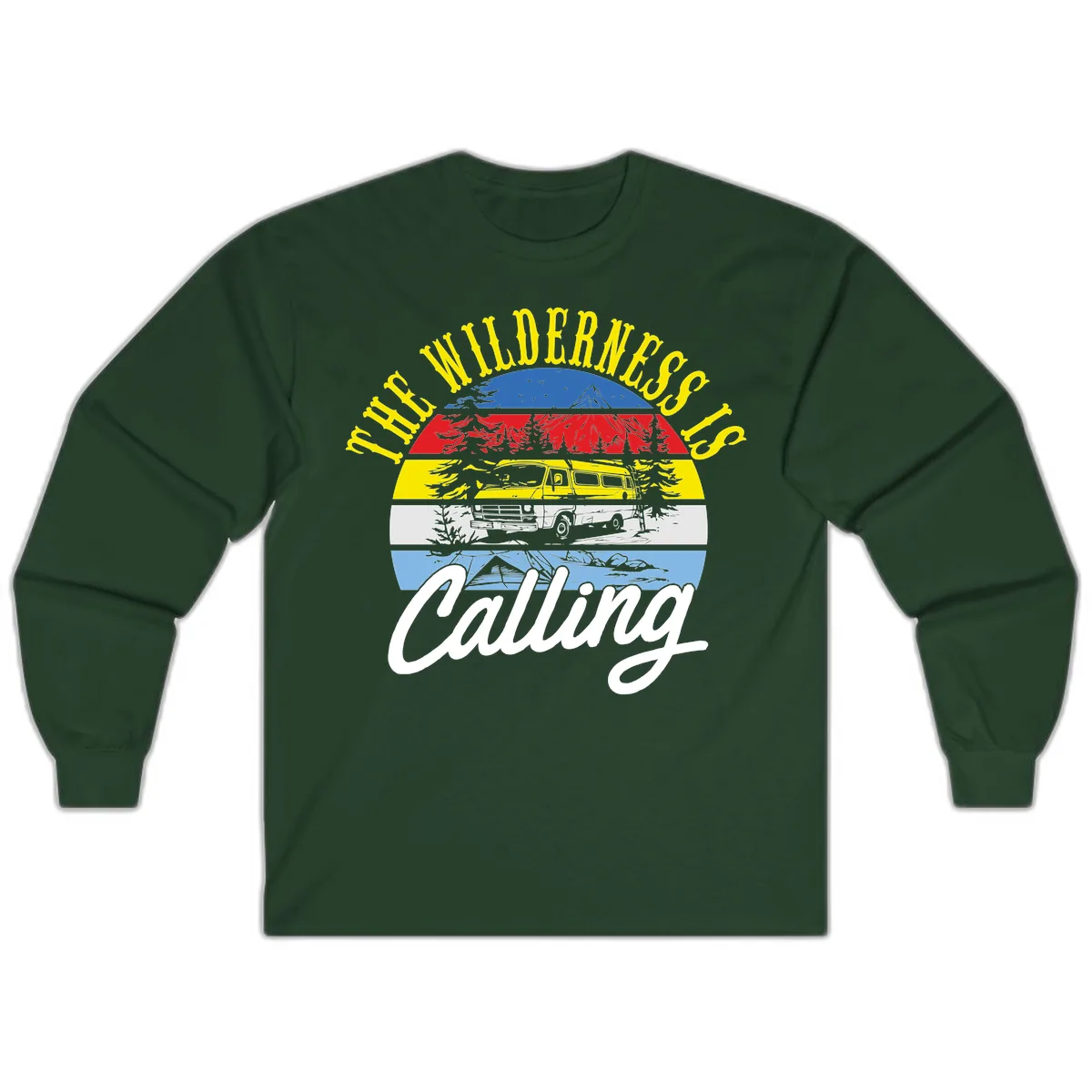The Wilderness Is Calling Long Sleeve in Forest Green