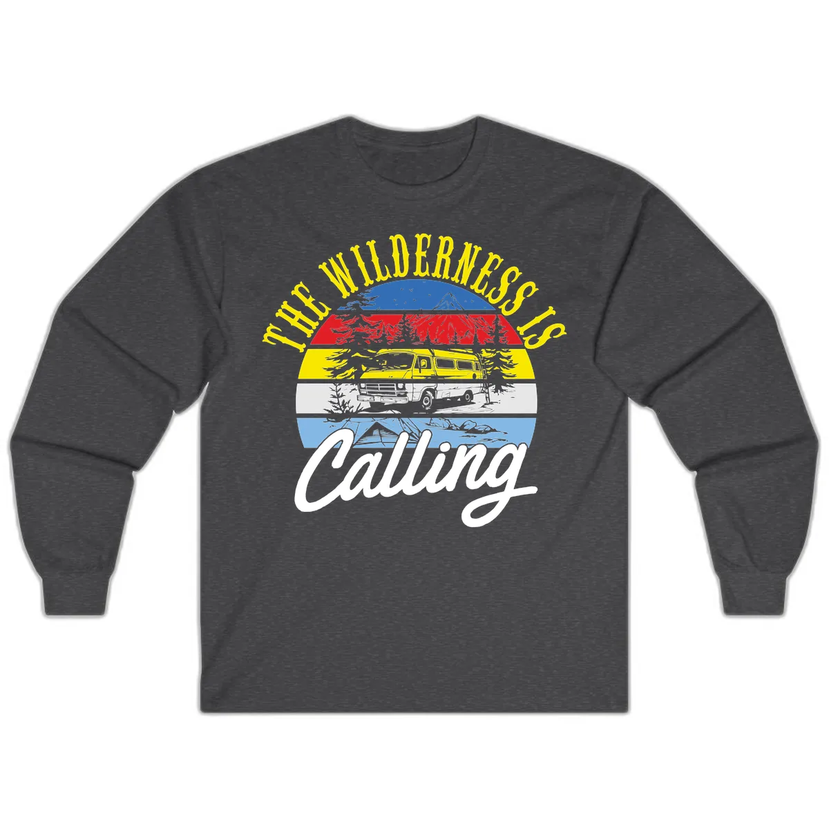 The Wilderness Is Calling Long Sleeve in Dark Heather