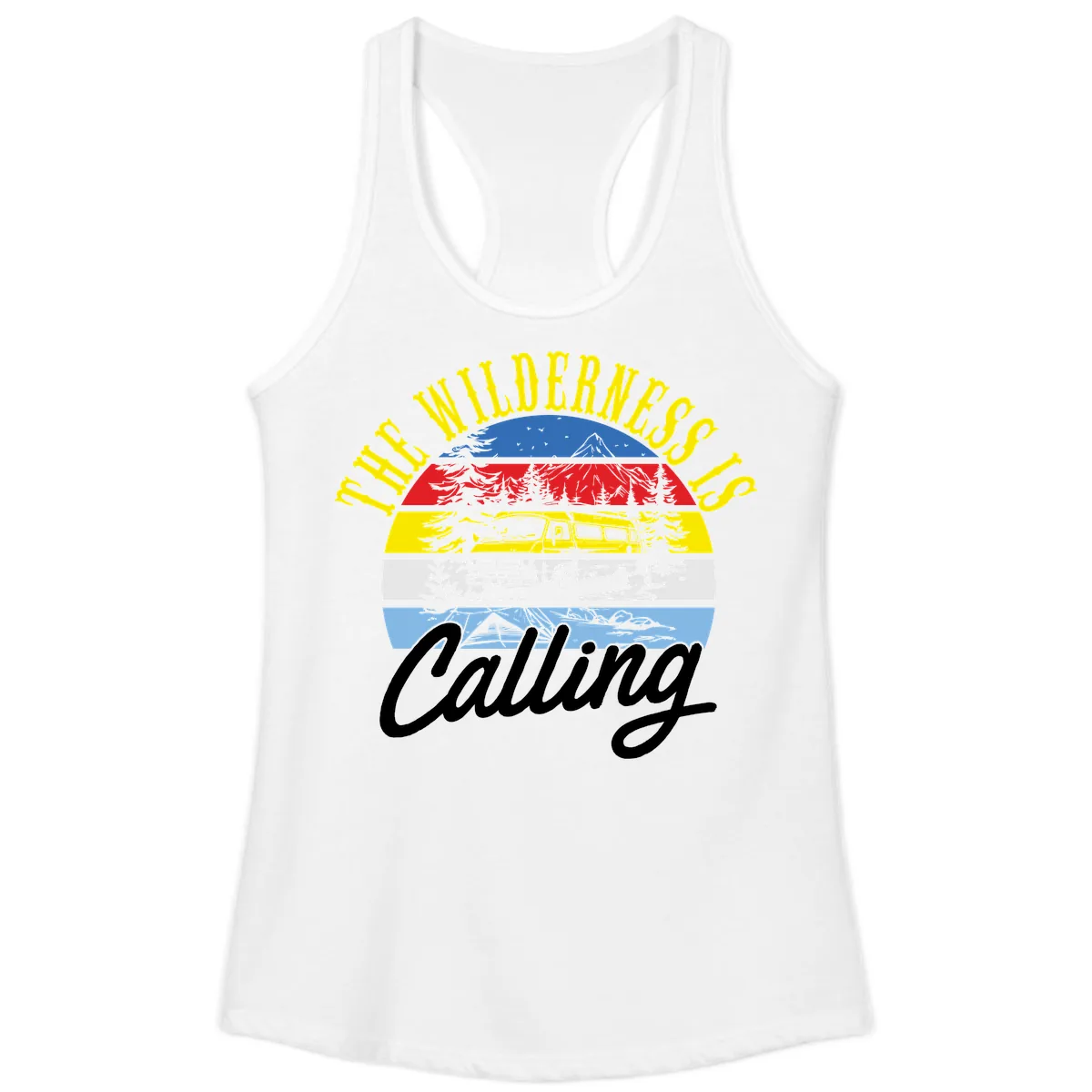 The Wilderness Is Calling Ladies Tank in White