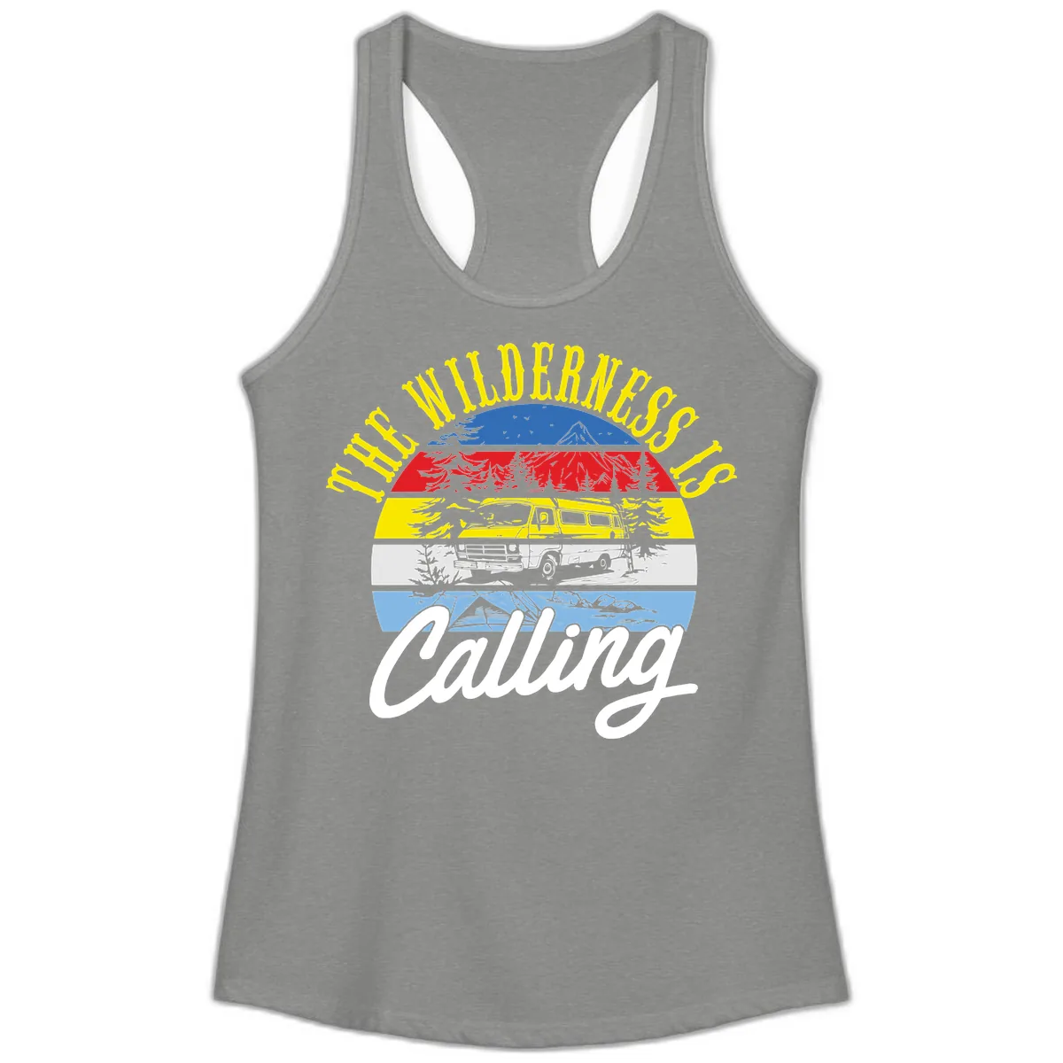 The Wilderness Is Calling Ladies Tank in Heather Grey