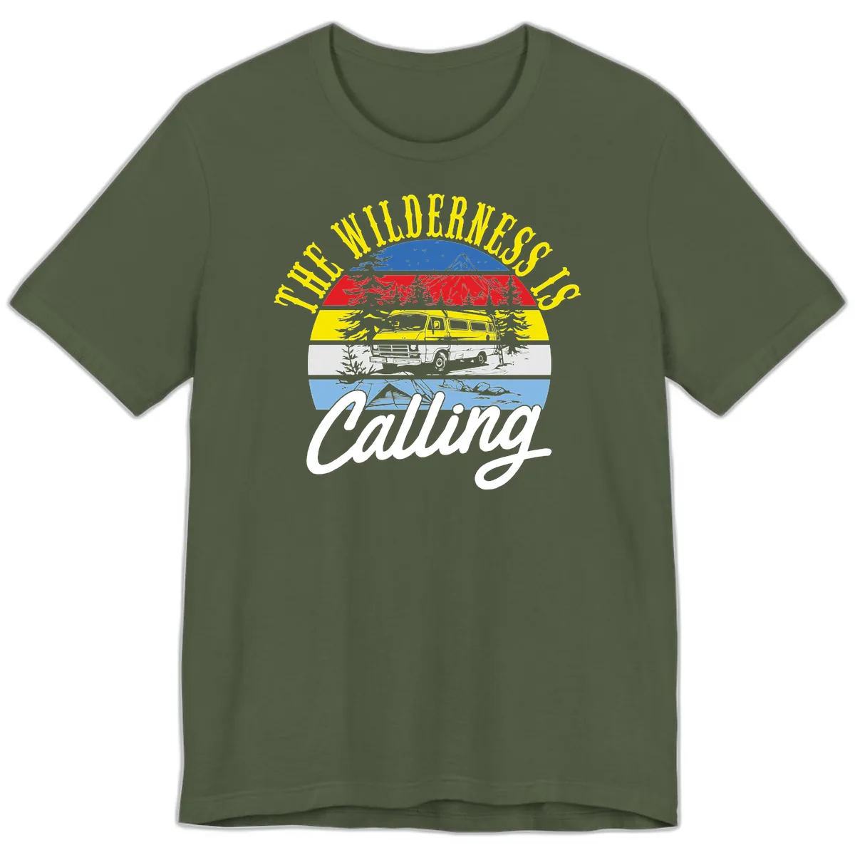 The Wilderness Is Calling Premium T-Shirt in Military Green