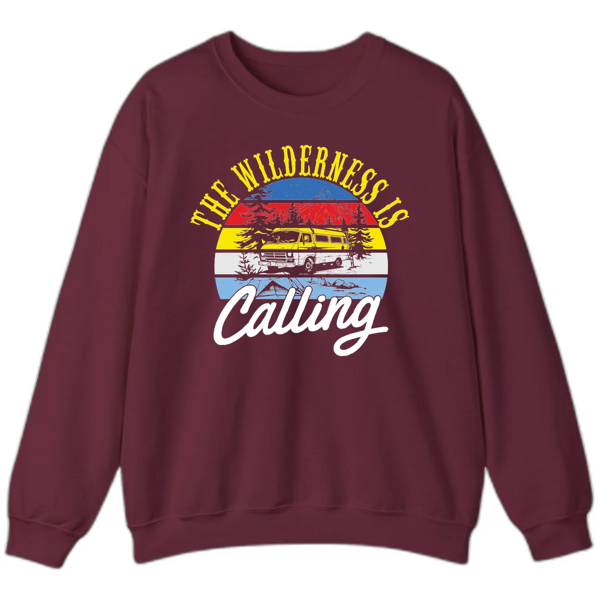 The Wilderness Is Calling Sweatshirt in Maroon