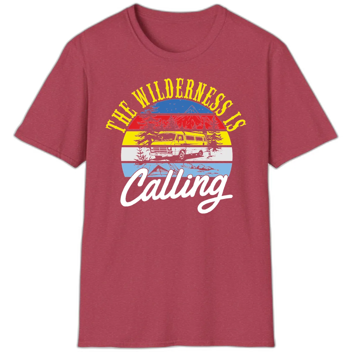 The Wilderness Is Calling T-Shirt in Heather Cardinal