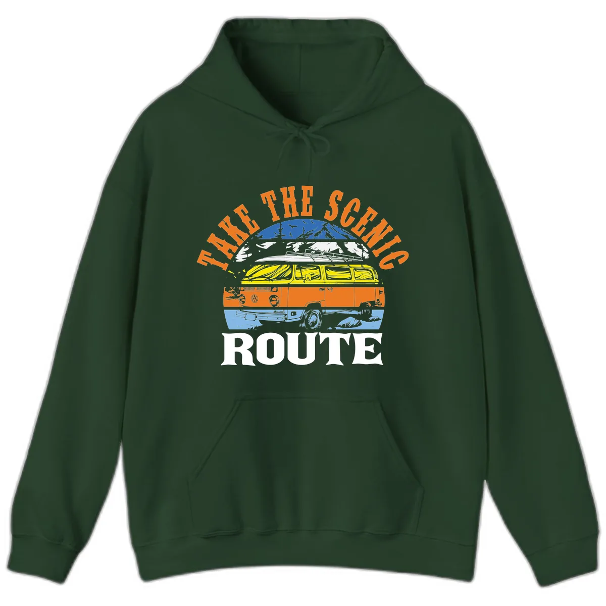 Hike The Seven Route Hoodie in Forest Green