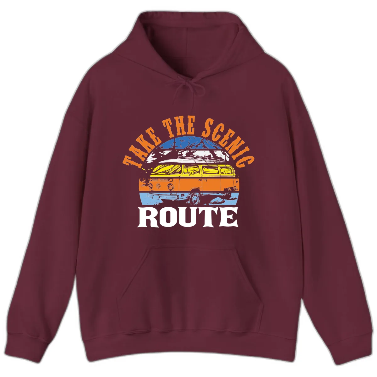 Hike The Seven Route Hoodie in Maroon