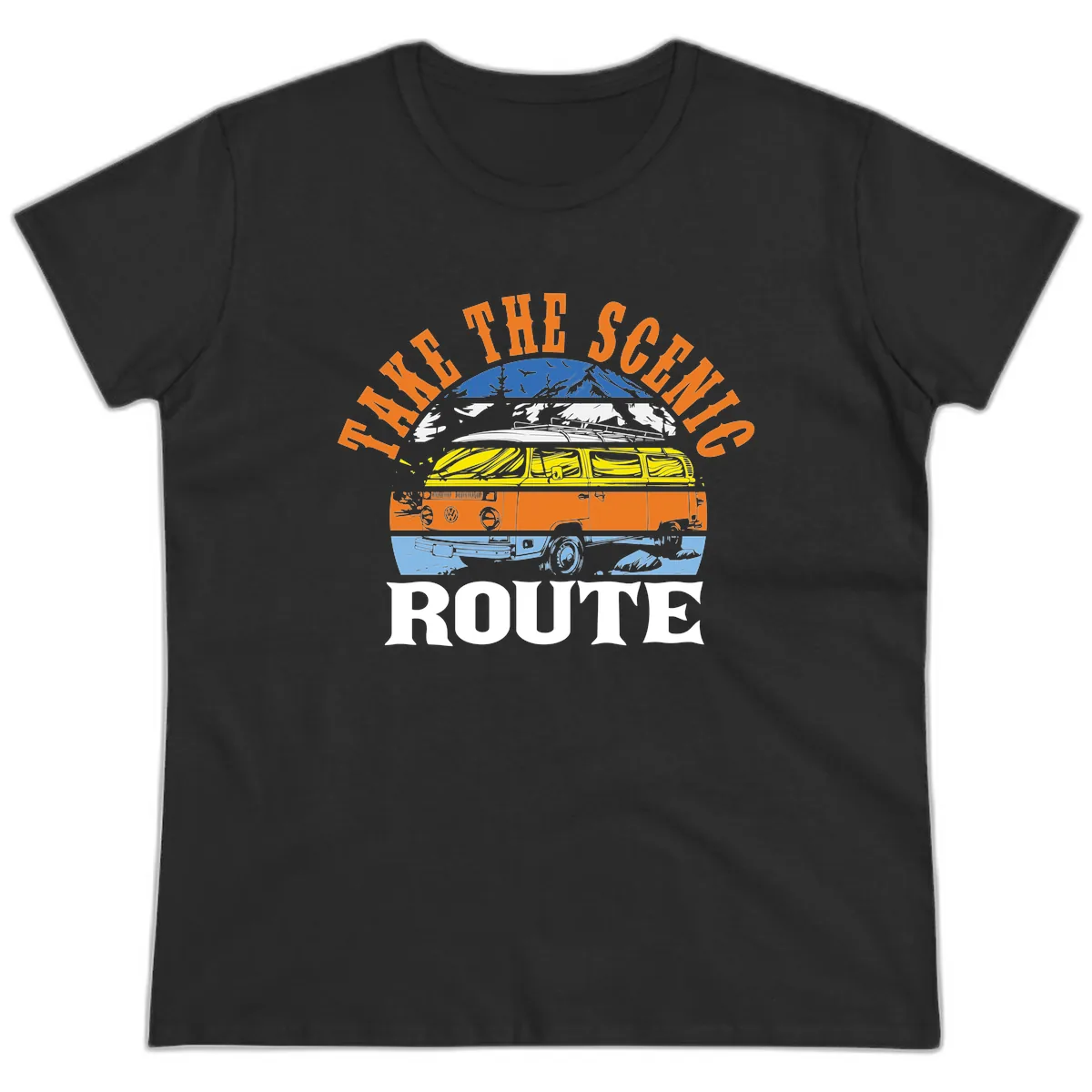 Hike The Seven Route Ladies Tee in Black