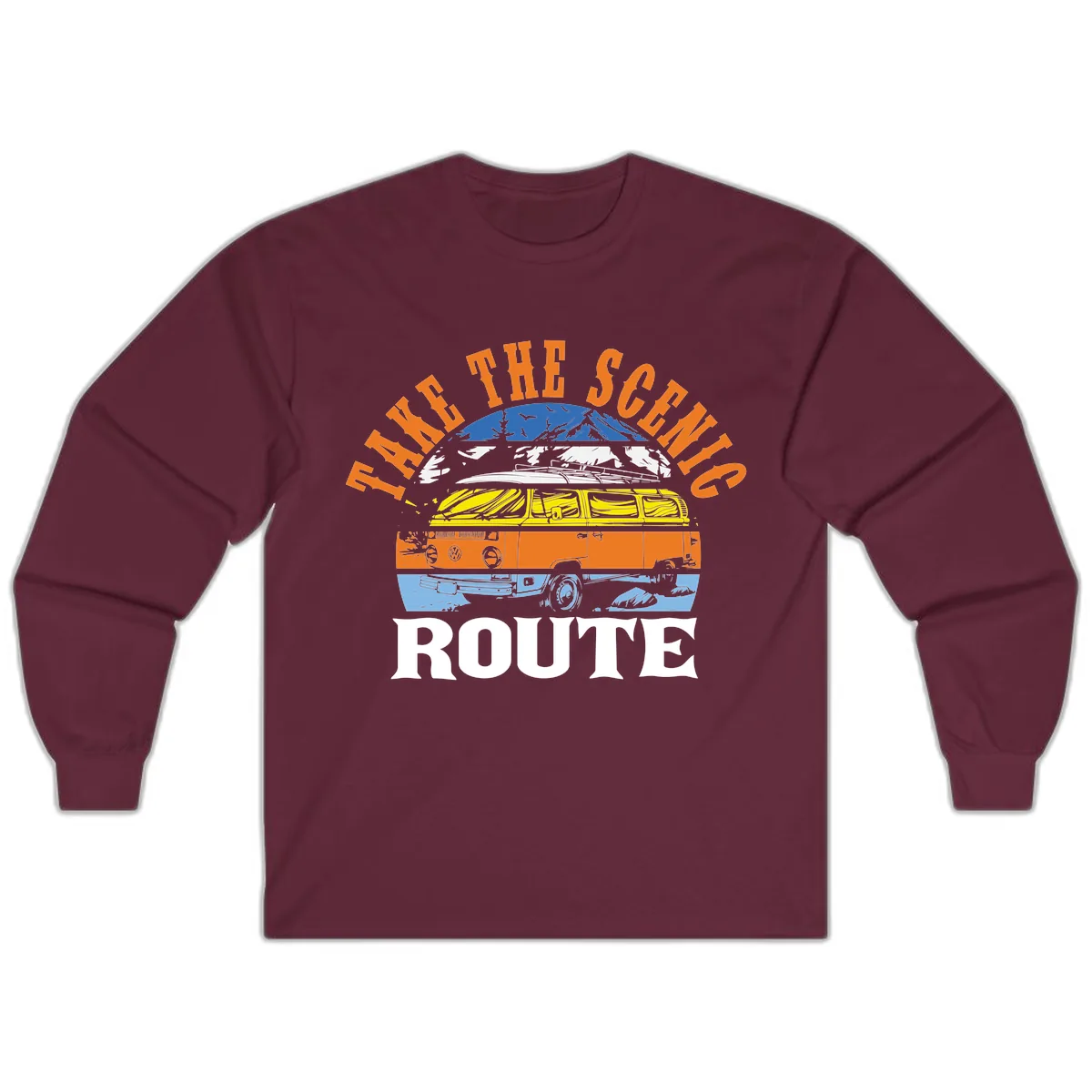 Hike The Seven Route Long Sleeve in Maroon