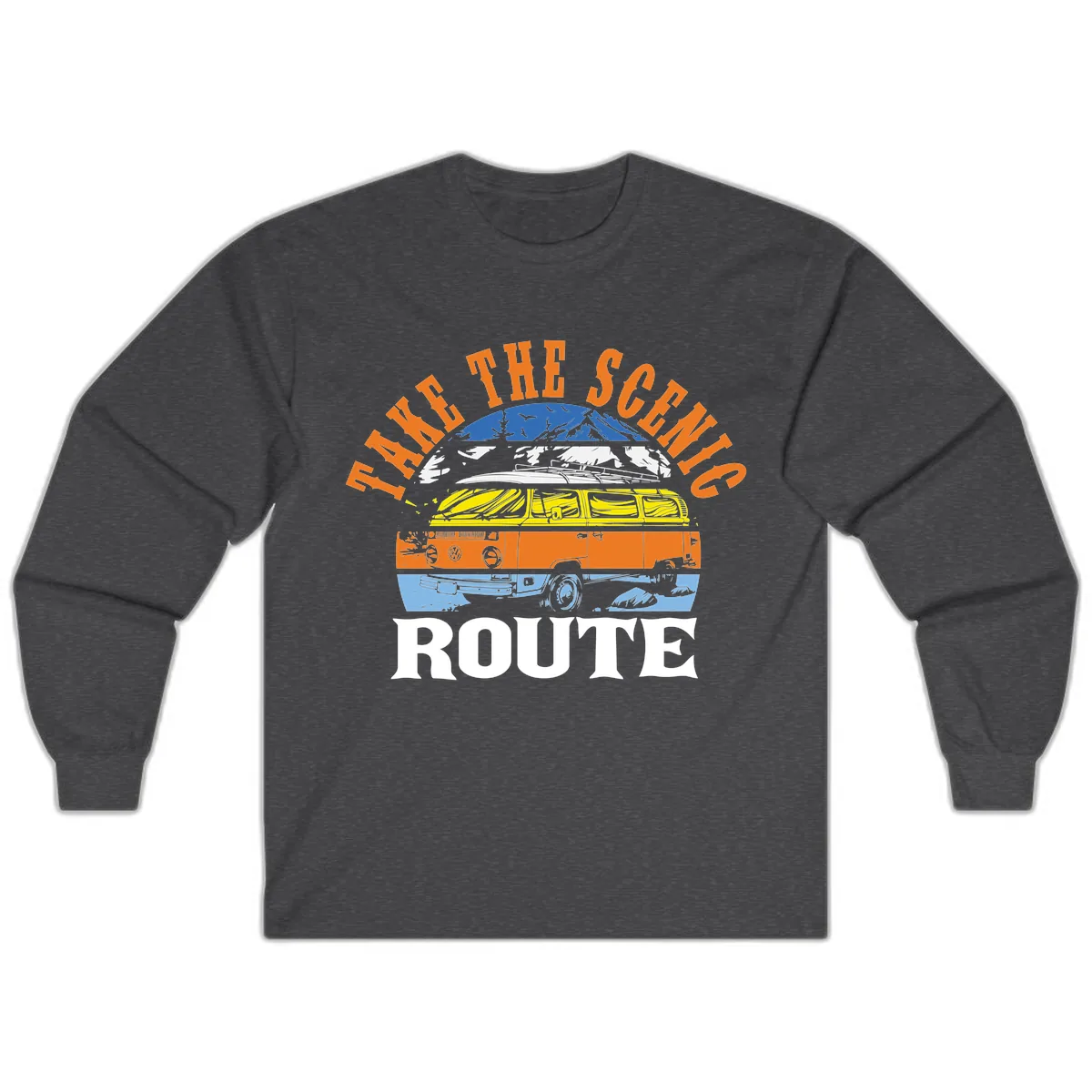 Hike The Seven Route Long Sleeve in Dark Heather