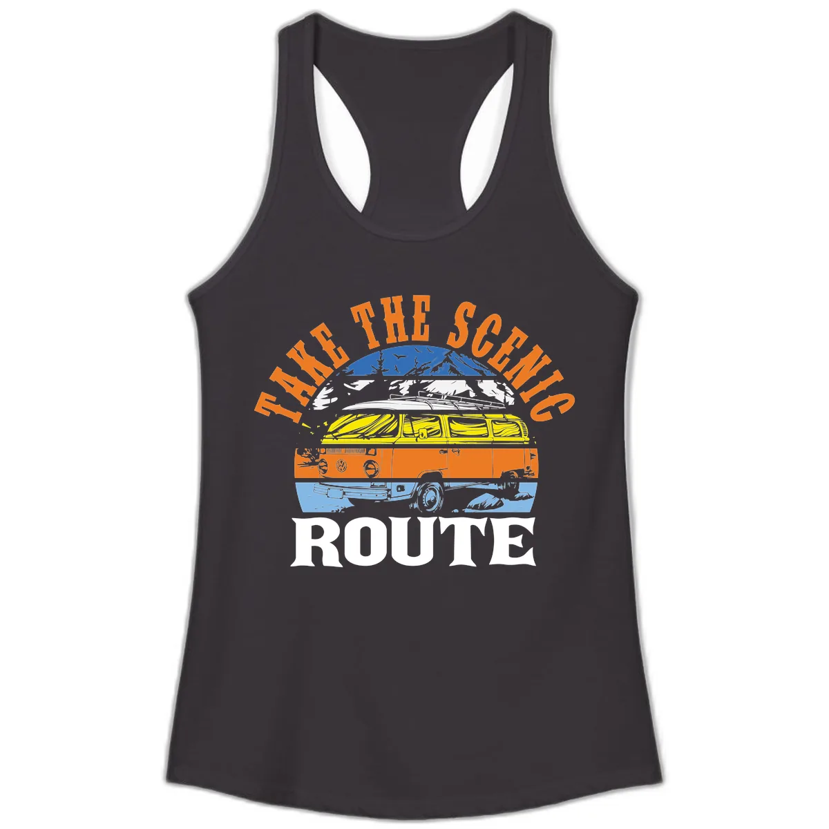 Hike The Seven Route Ladies Tank in Black
