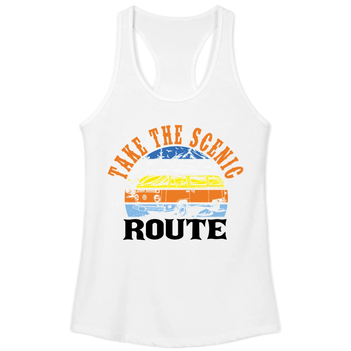 Hike The Seven Route Ladies Tank in White