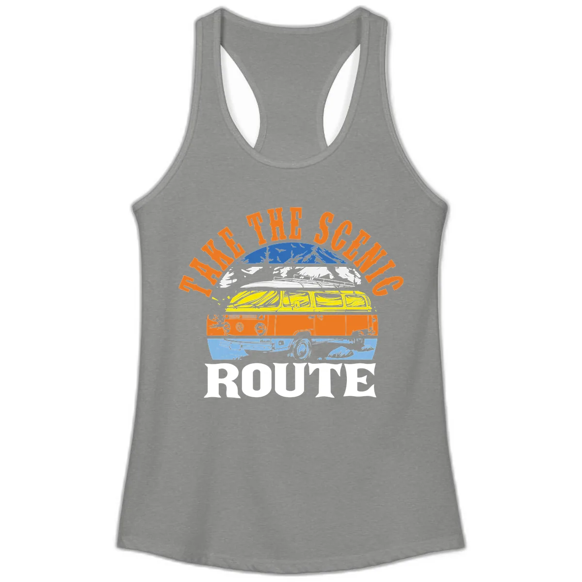 Hike The Seven Route Ladies Tank in Heather Grey