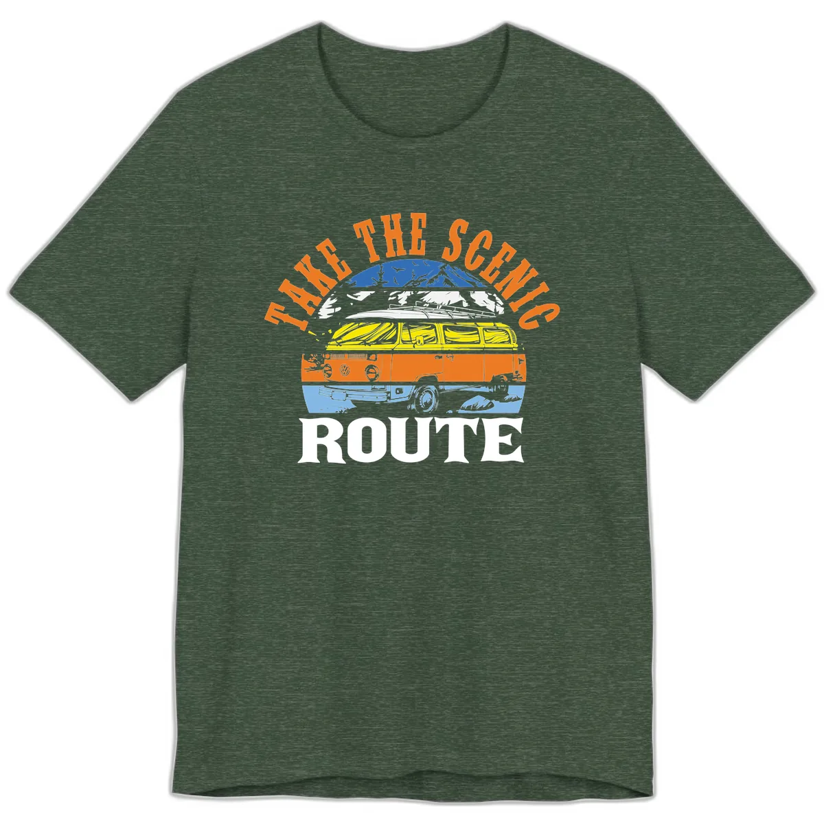 Hike The Seven Route Premium T-Shirt in Heather Forest
