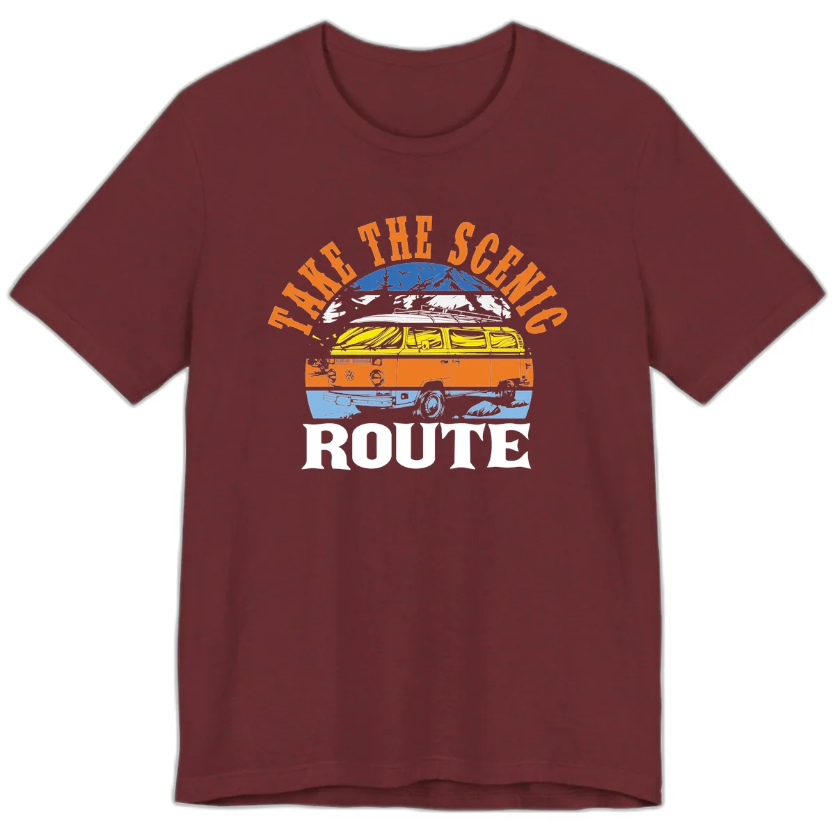 Hike The Seven Route Premium T-Shirt in Heather Cardinal