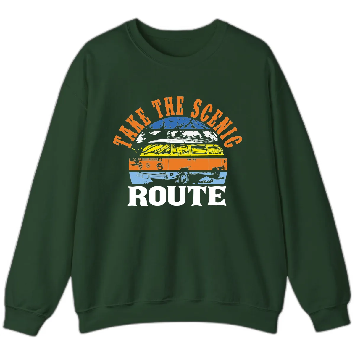 Hike The Seven Route Sweatshirt in Forest Green