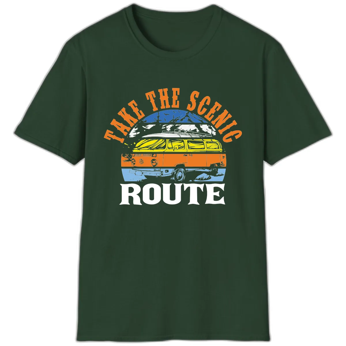 Hike The Seven Route T-Shirt in Forest Green