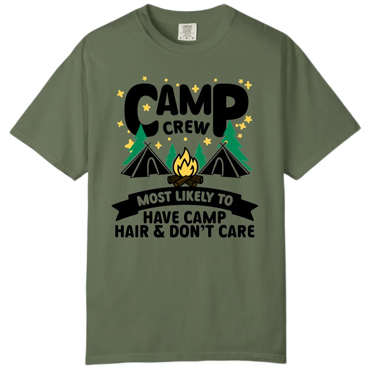 Camp Crew Most Likely Hair Don't Care Comfort Color in Sage