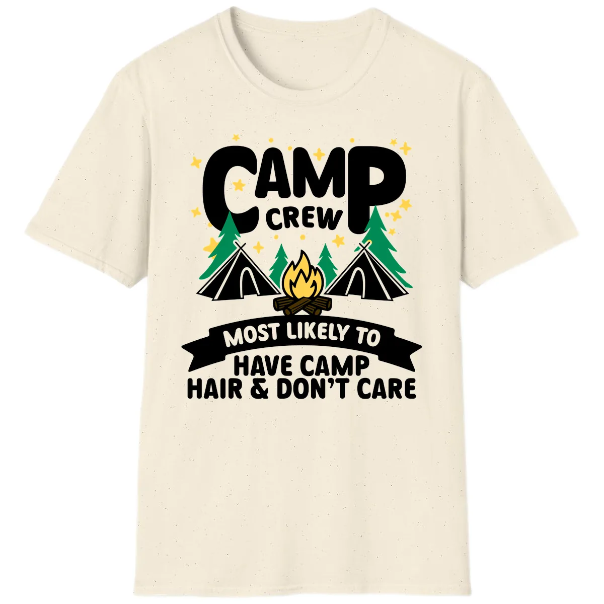 Camp Crew Most Likely Hair Don't Care T-Shirt in Natural