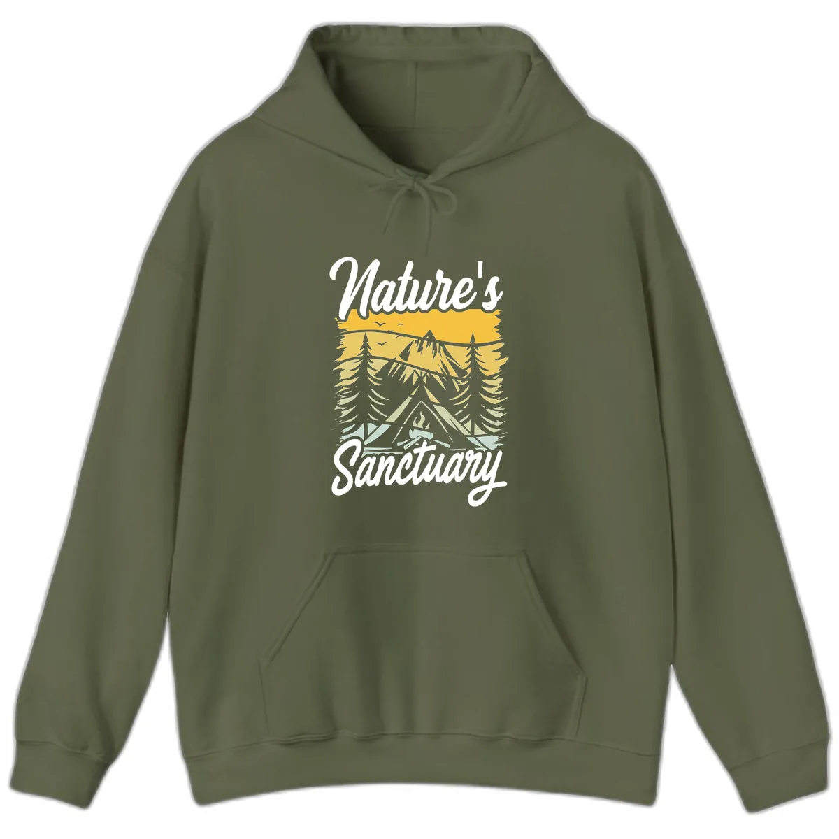 Nature's Sanctuary Hoodie in Military Green