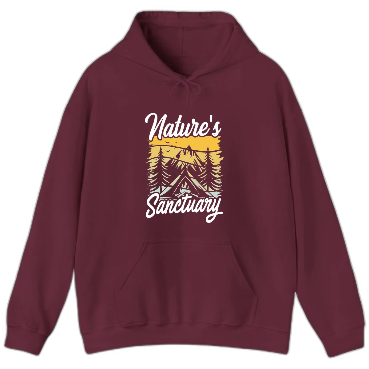 Nature's Sanctuary Hoodie in Maroon