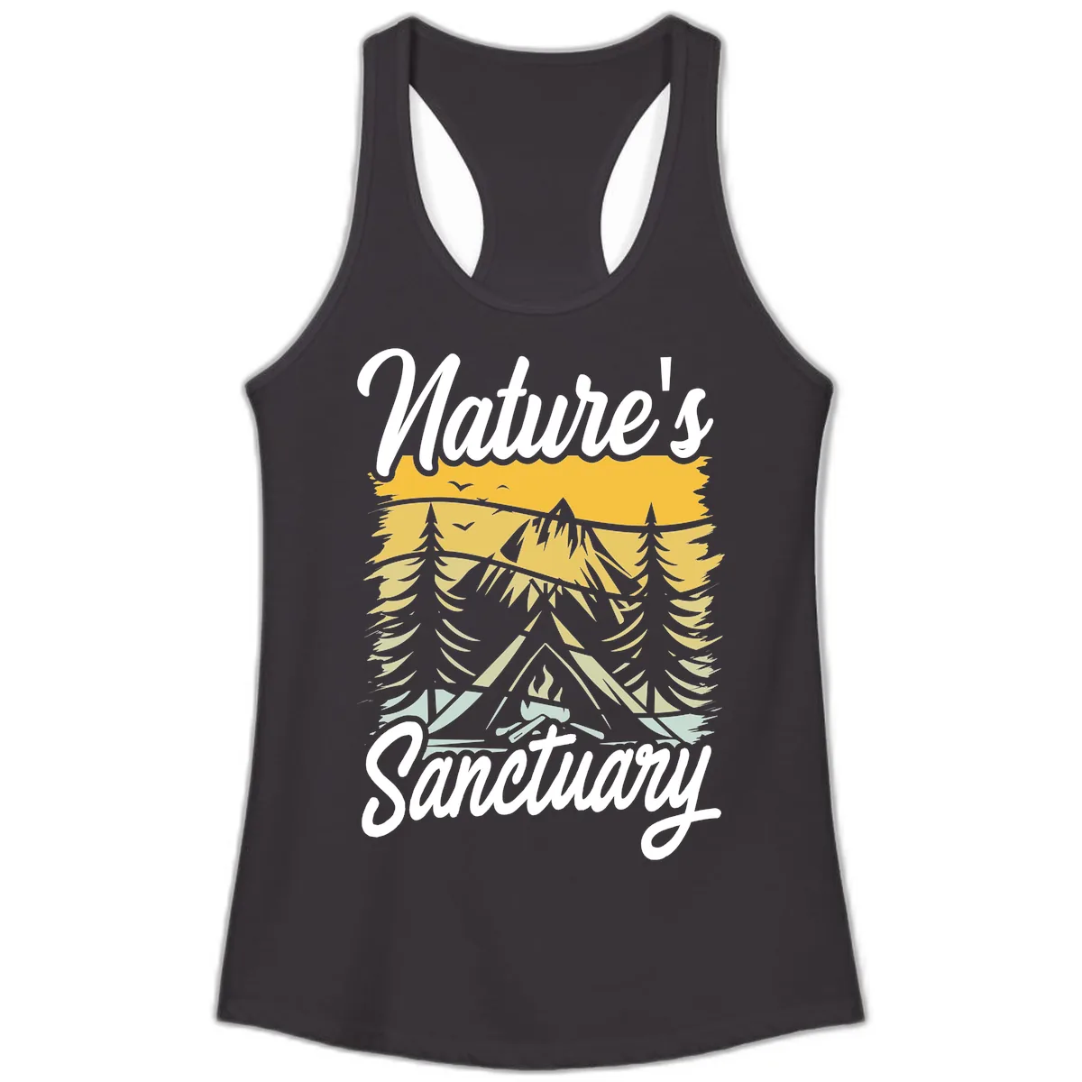 Nature's Sanctuary Ladies Tank in Black