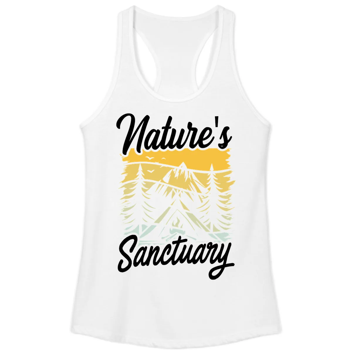 Nature's Sanctuary Ladies Tank in White