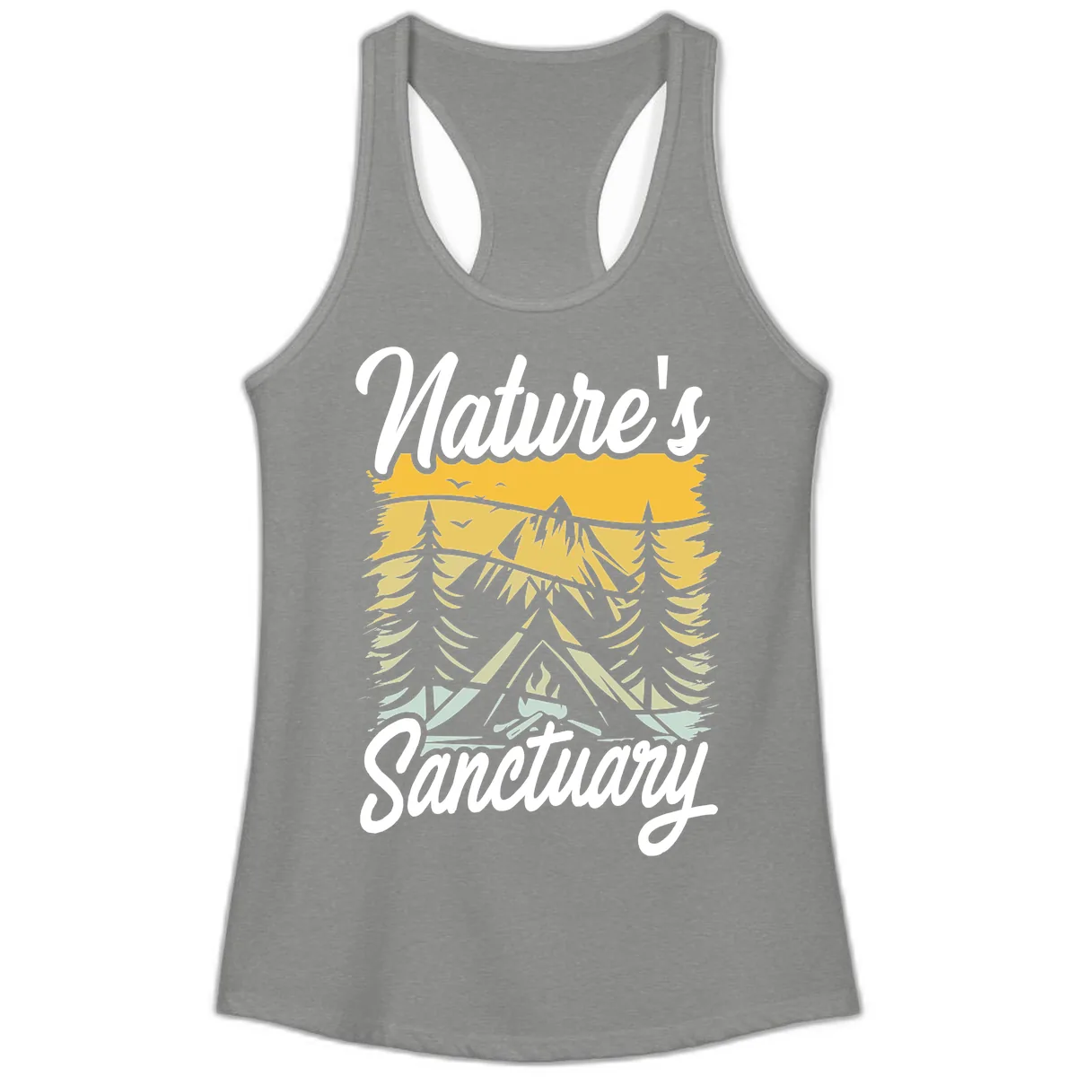 Nature's Sanctuary Ladies Tank in Heather Grey