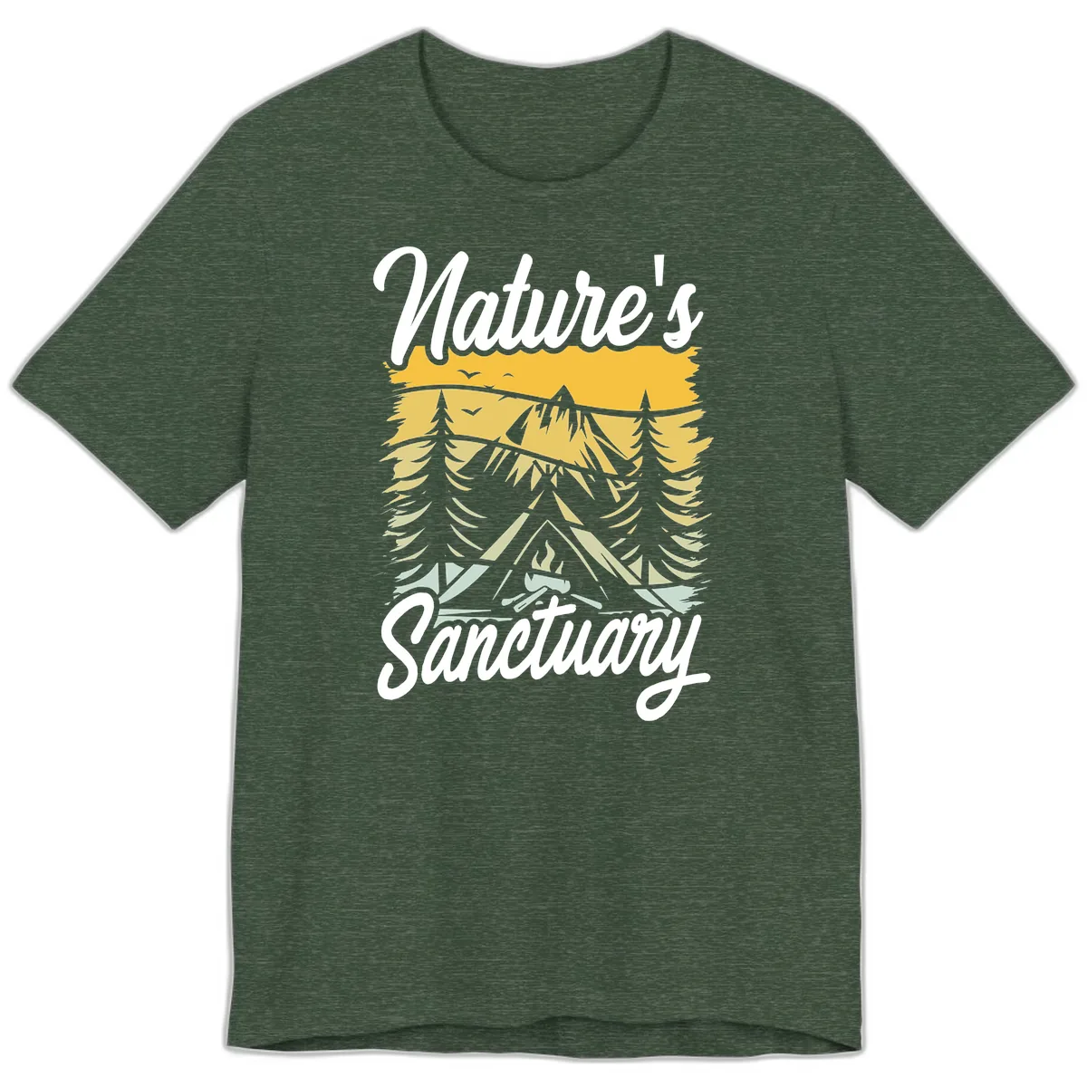 Nature's Sanctuary Premium T-Shirt in Heather Forest